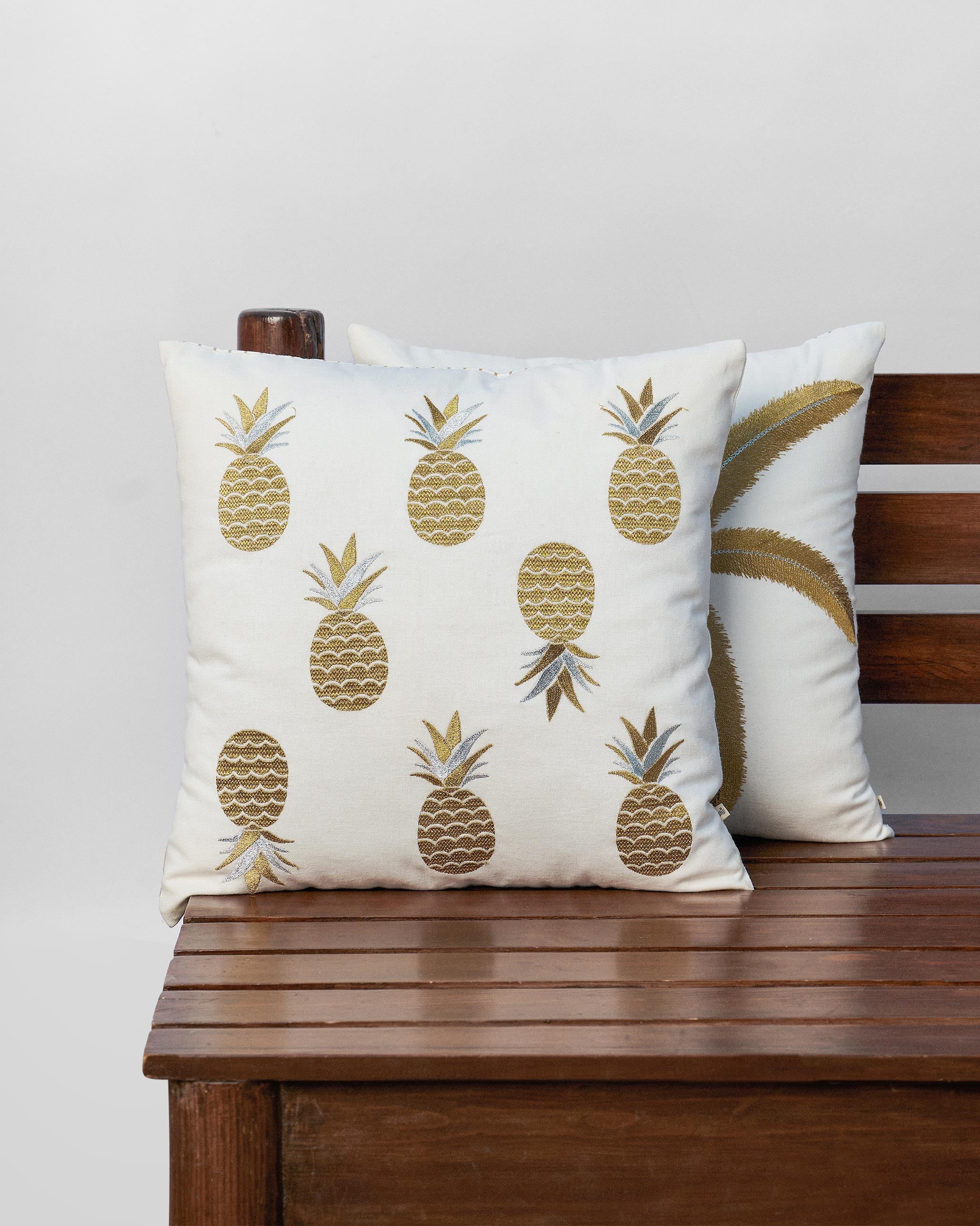 Pineapple Embroidered Cushion Cover