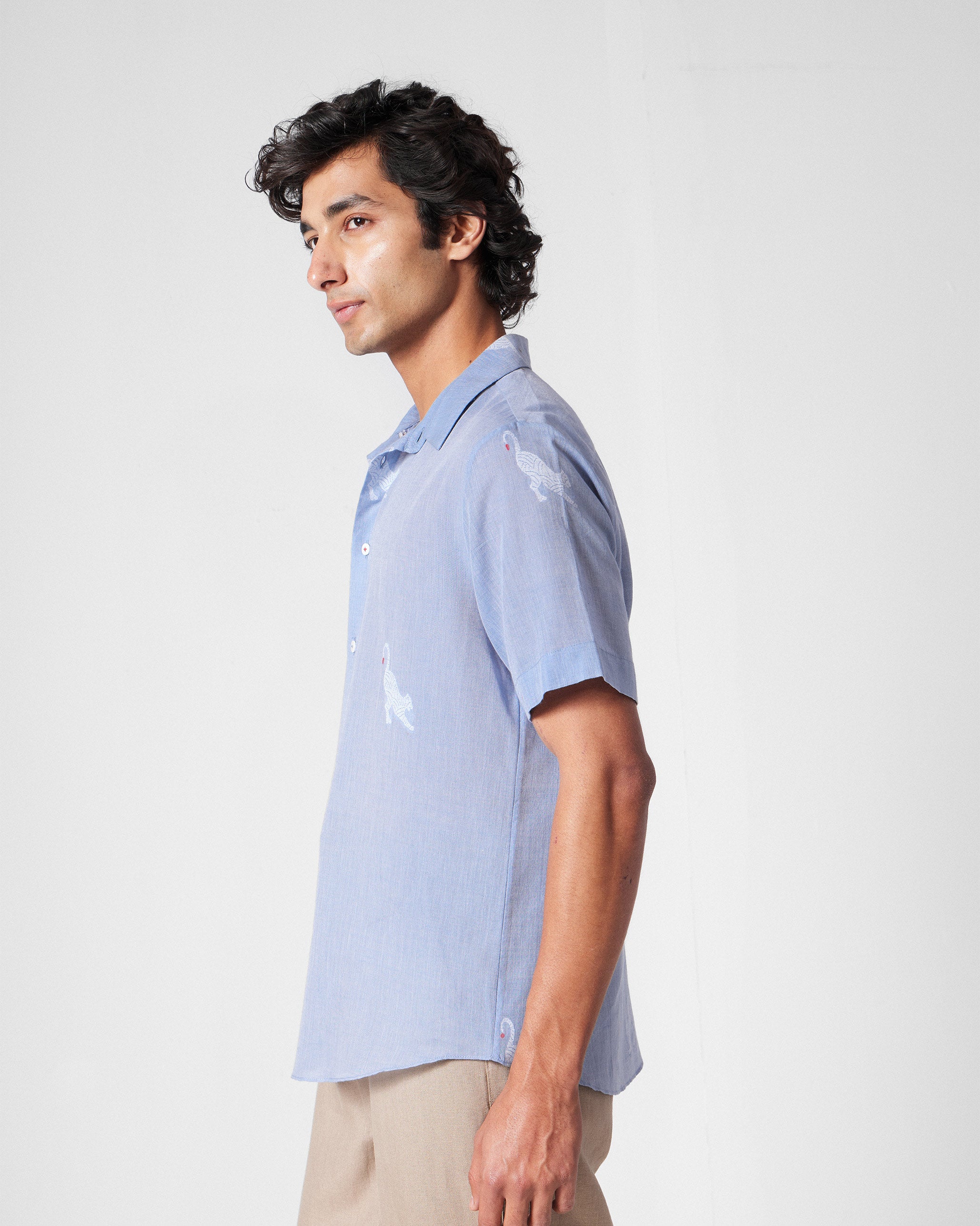 Half Sleeve Shirt - Light Blue