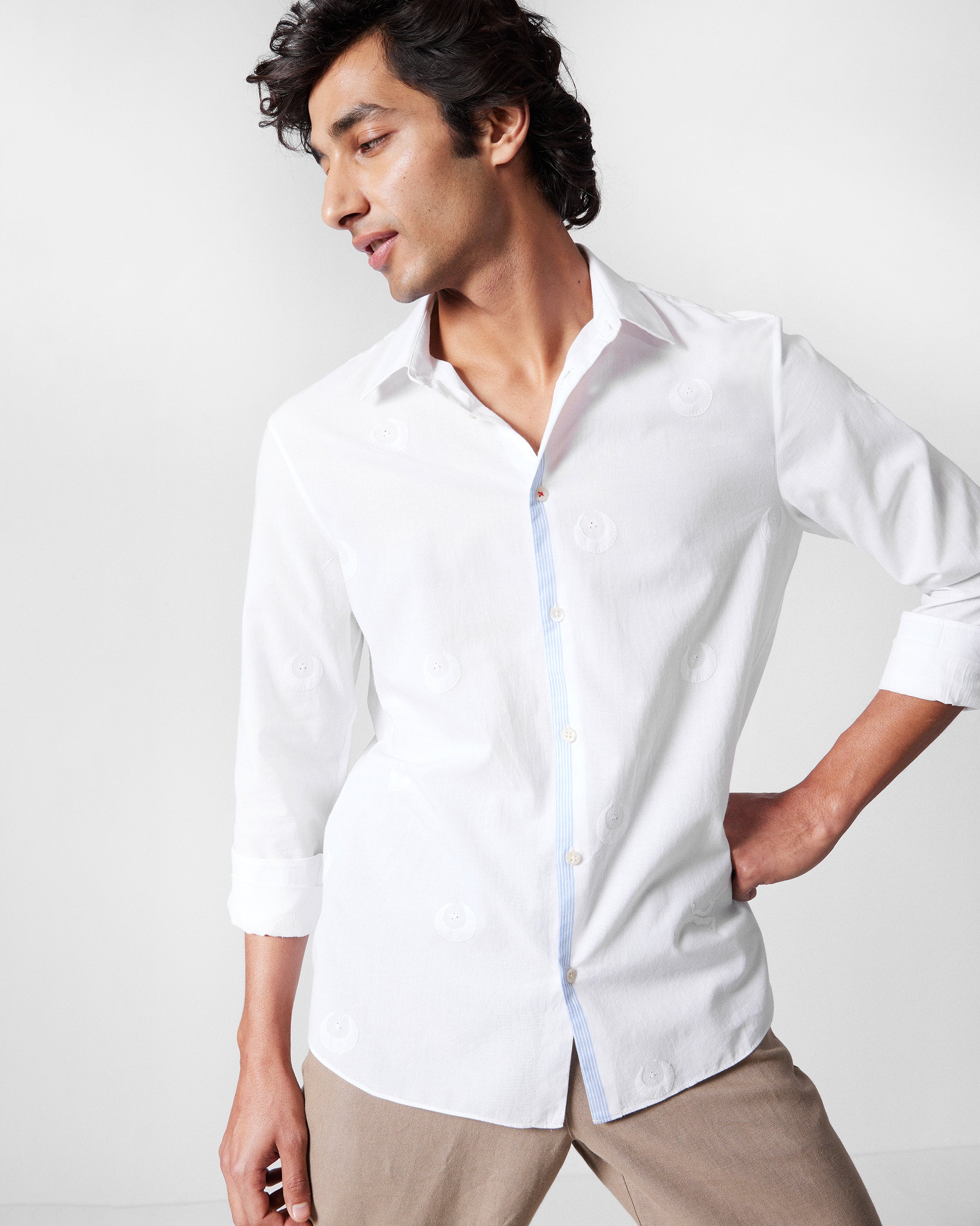 Basalt Shirt - White Embroidered