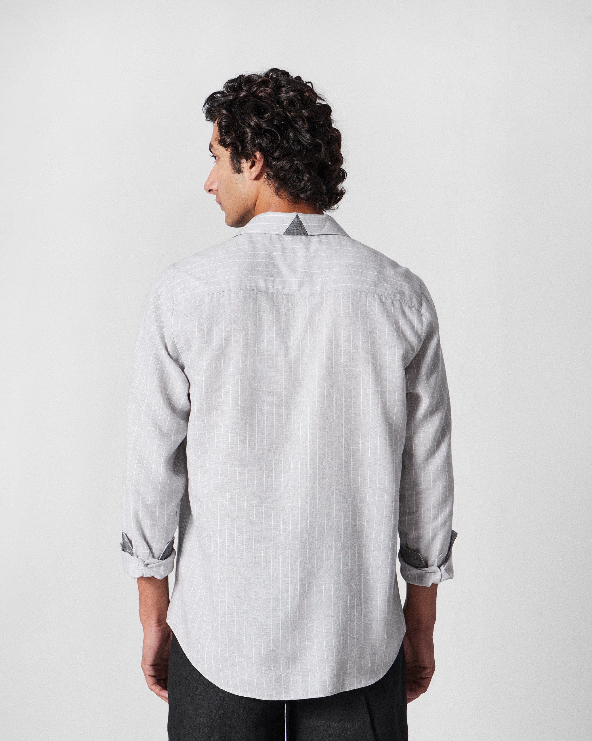 Silas Shirt - Charcoal Stripes