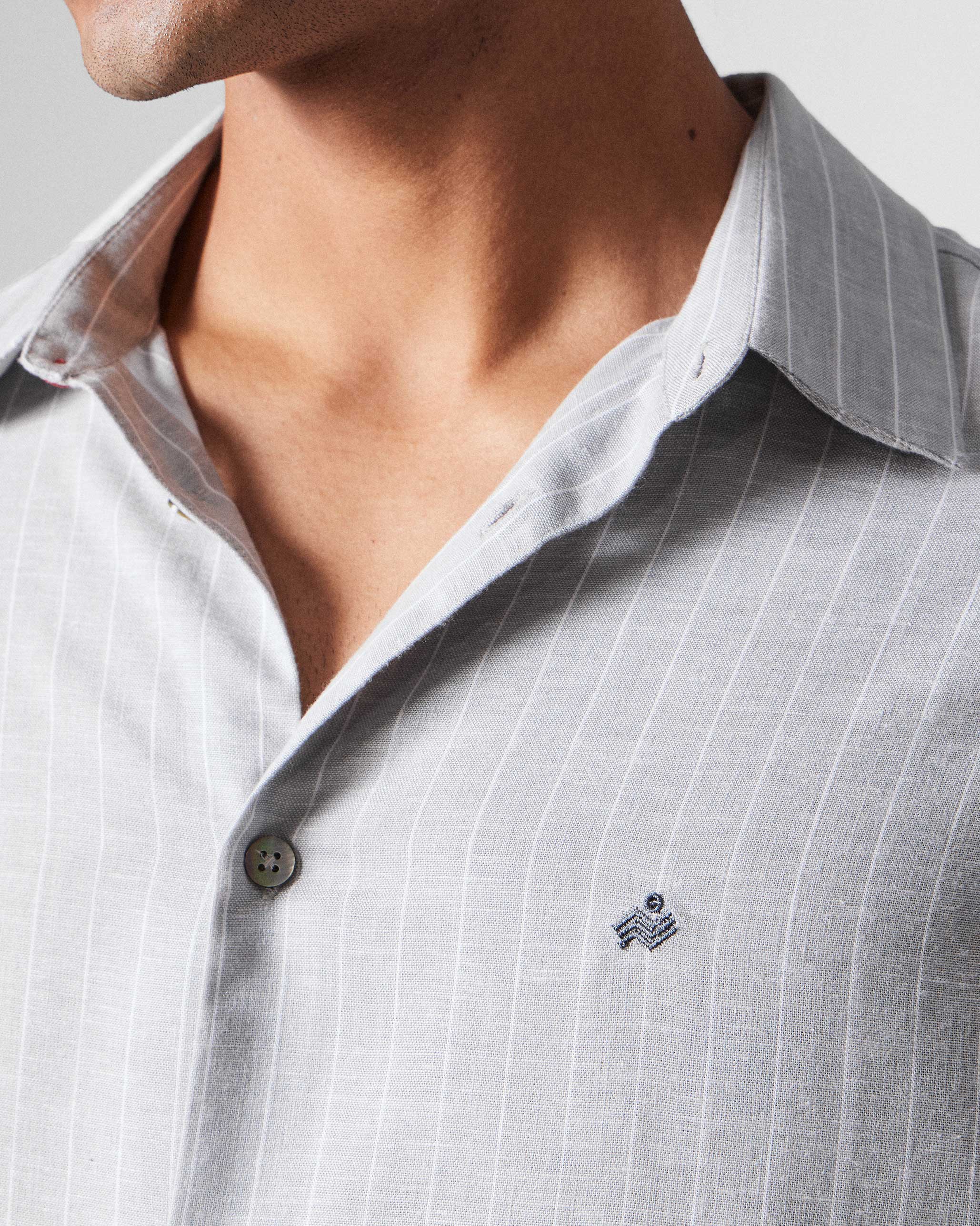 Silas Shirt - Charcoal Stripes