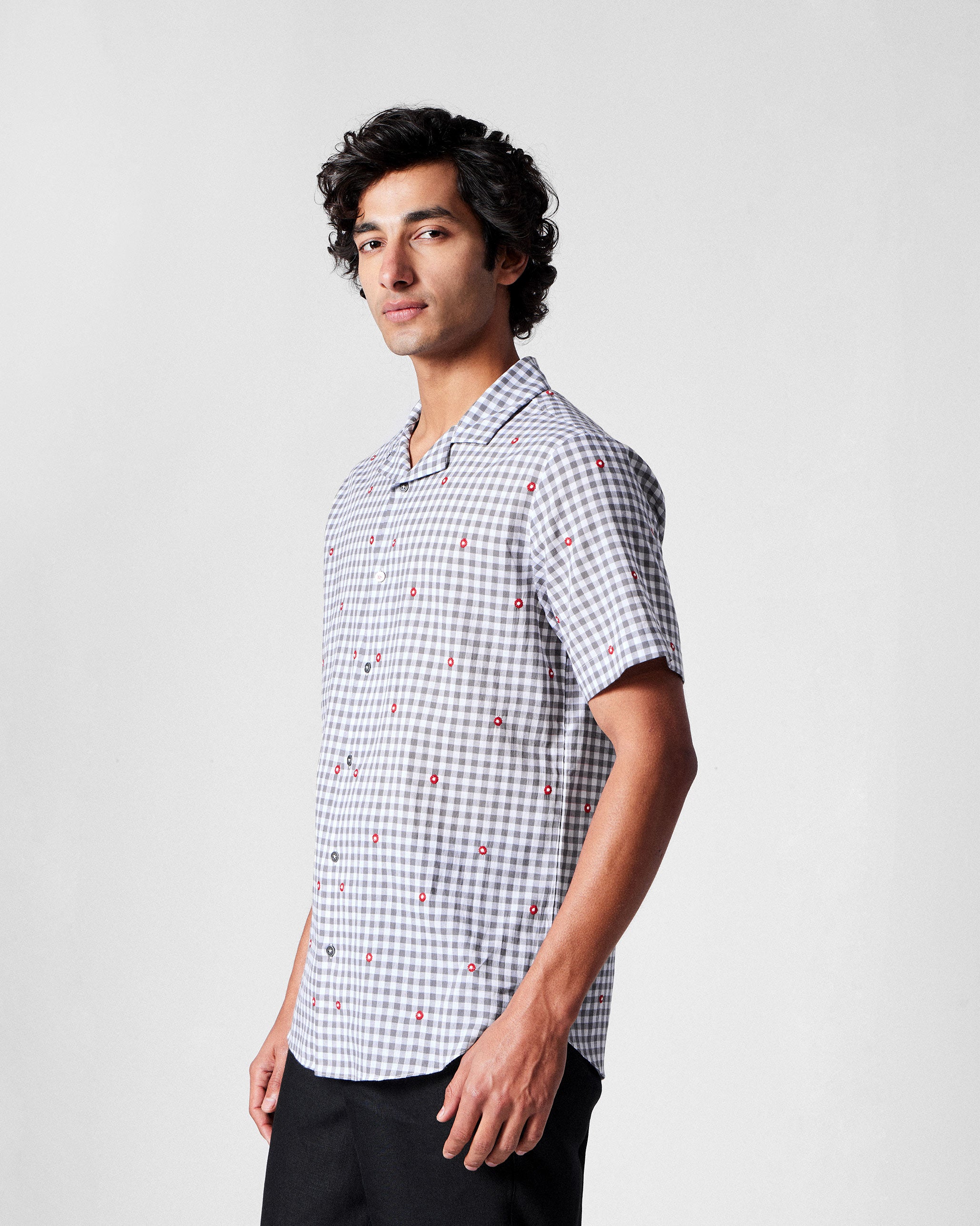 Mistari Shirt - Charcoal & Ivory Checks