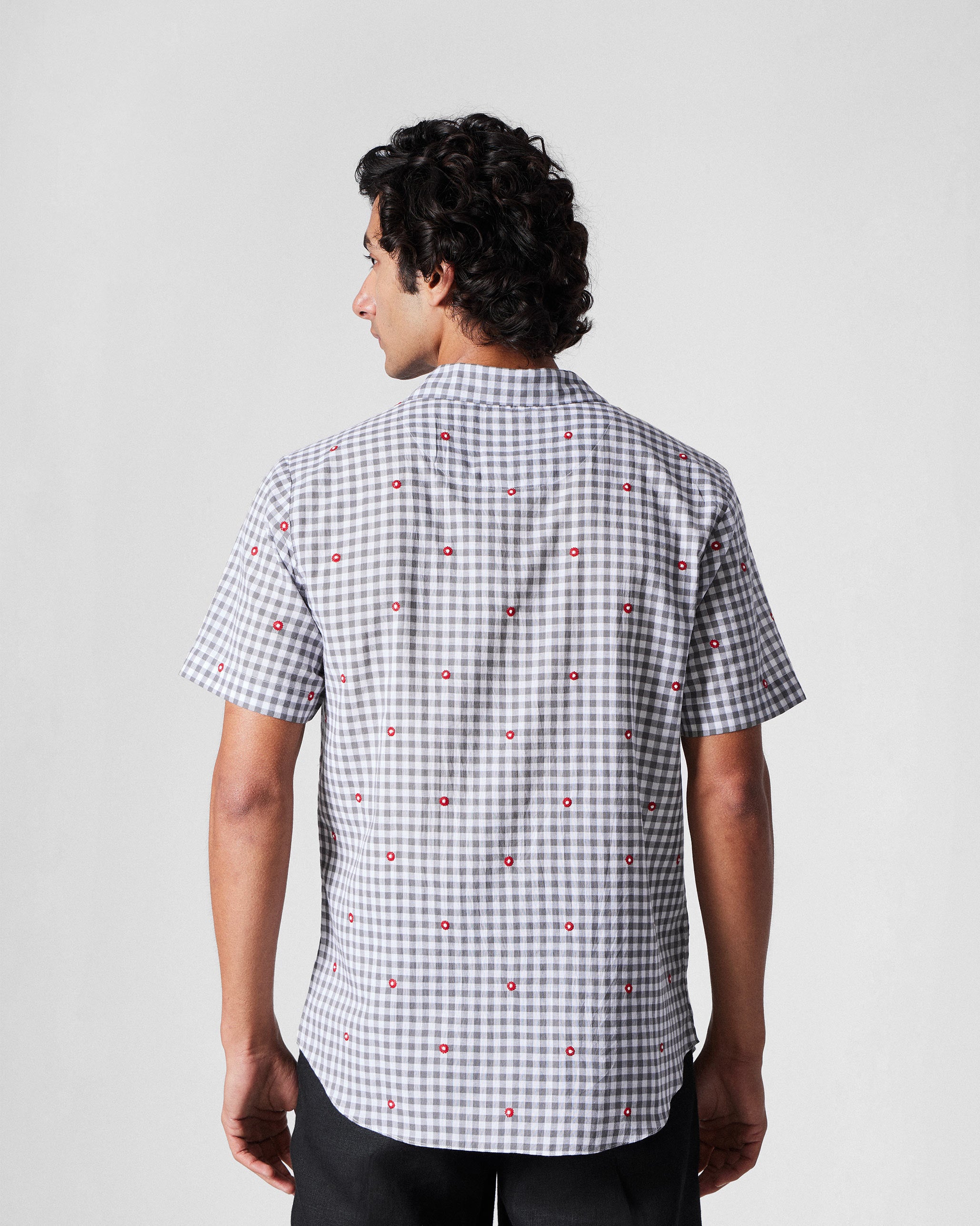 Mistari Shirt - Charcoal & Ivory Checks