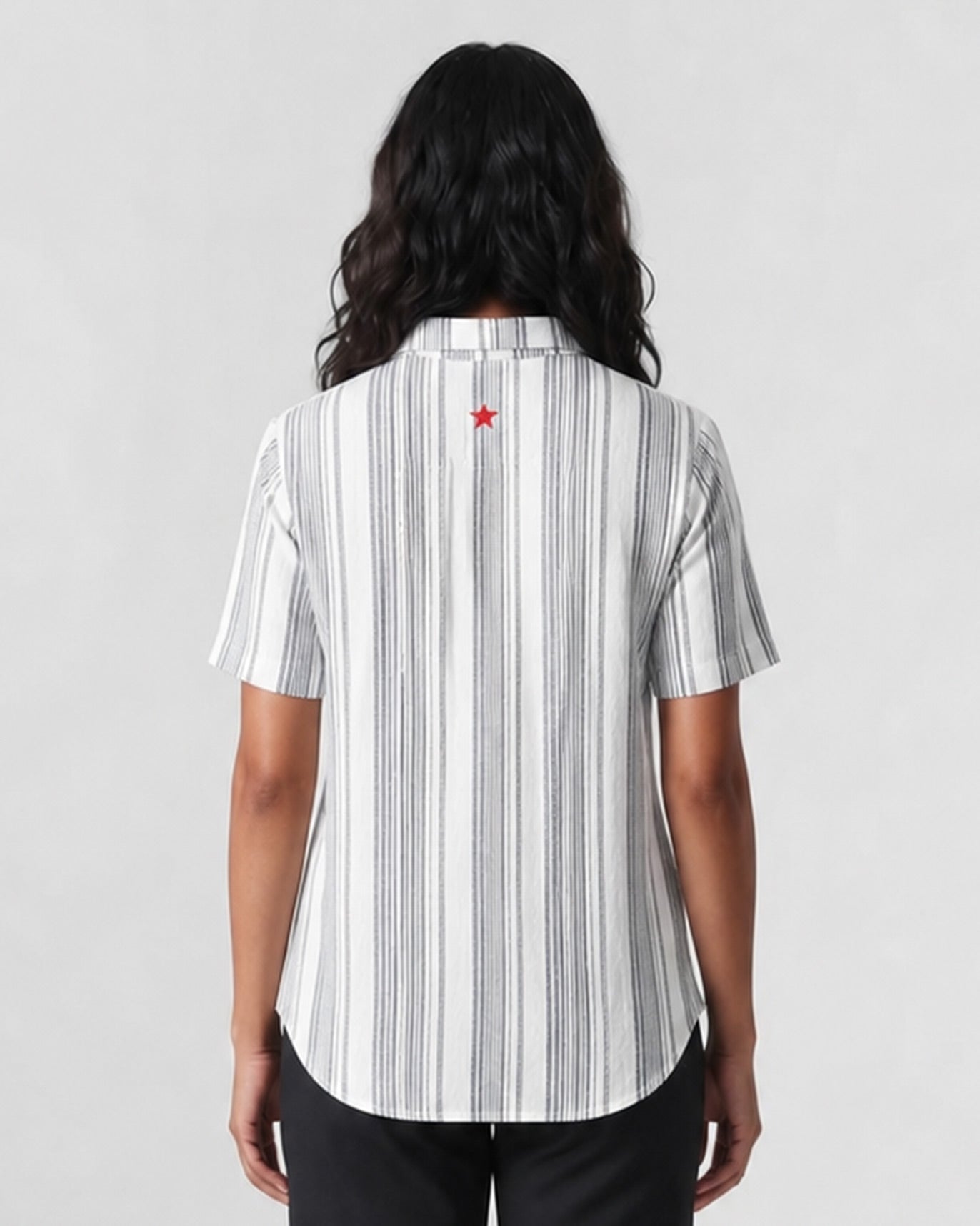Mistari Shirt - Charcoal & Ivory Stripes