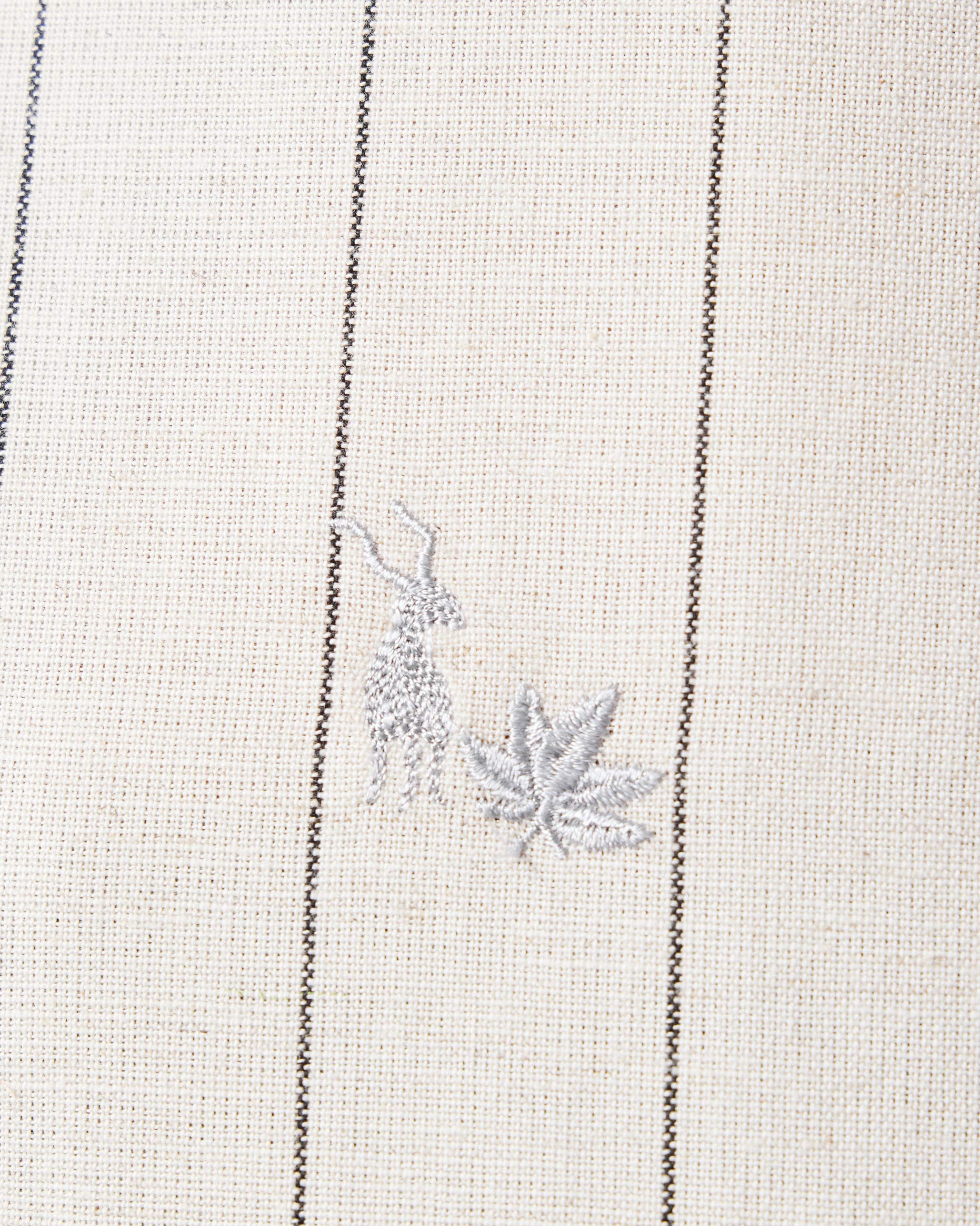 Riverine Shirt - Ivory & Charcoal Embroidered