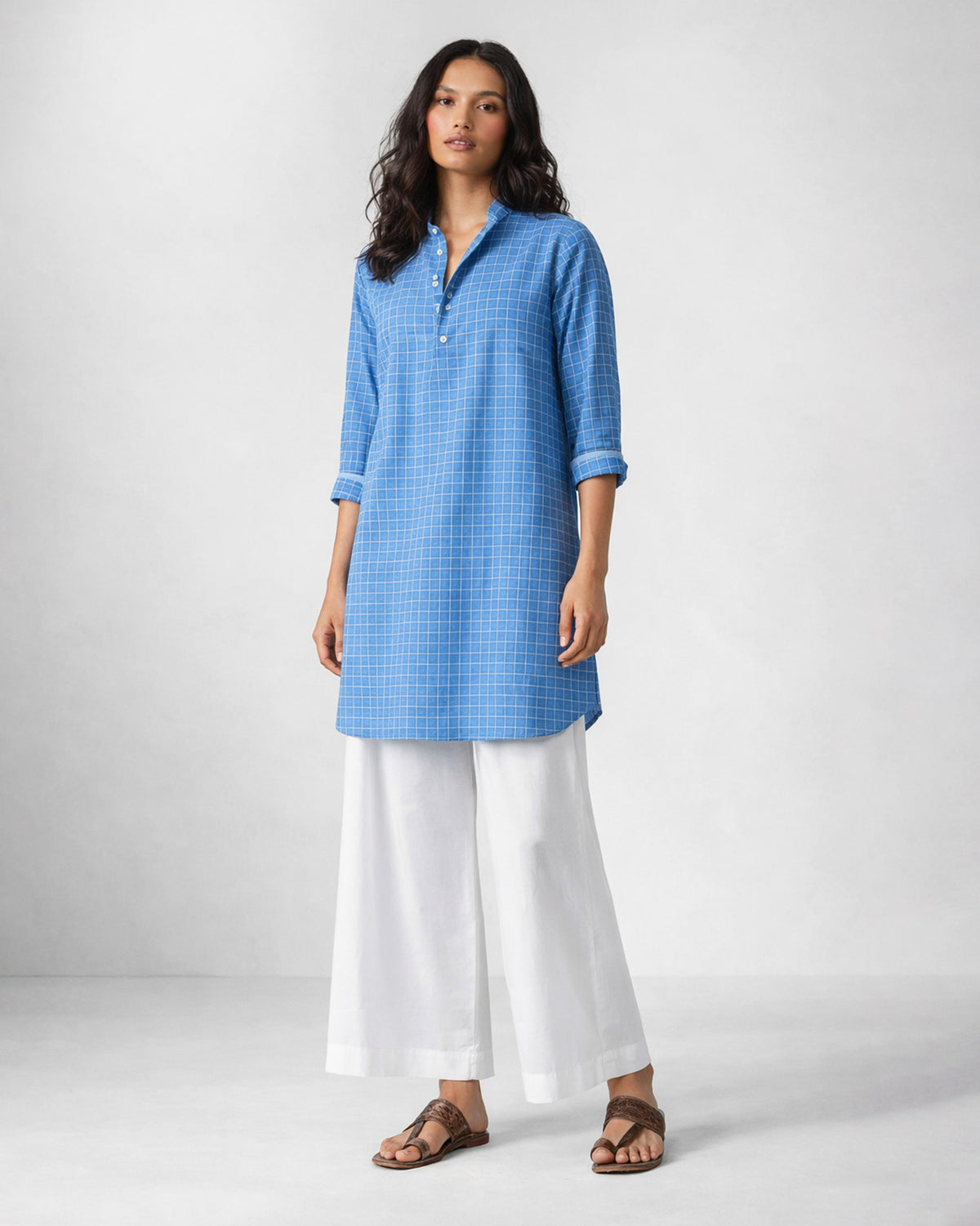 Nysa Kurta - Riverside Blue Checks
