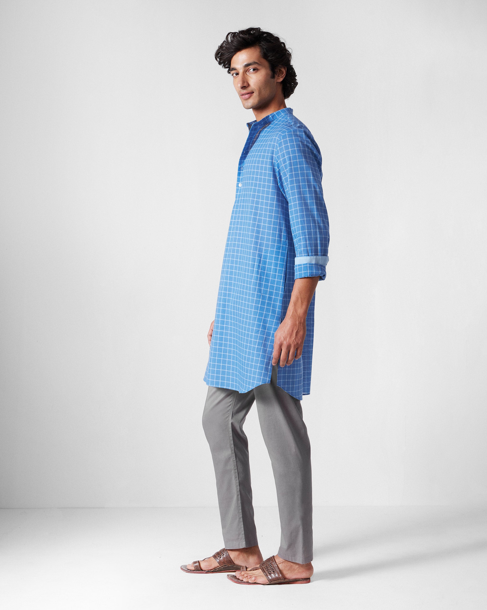 Nysa Kurta - Riverside Blue Checks