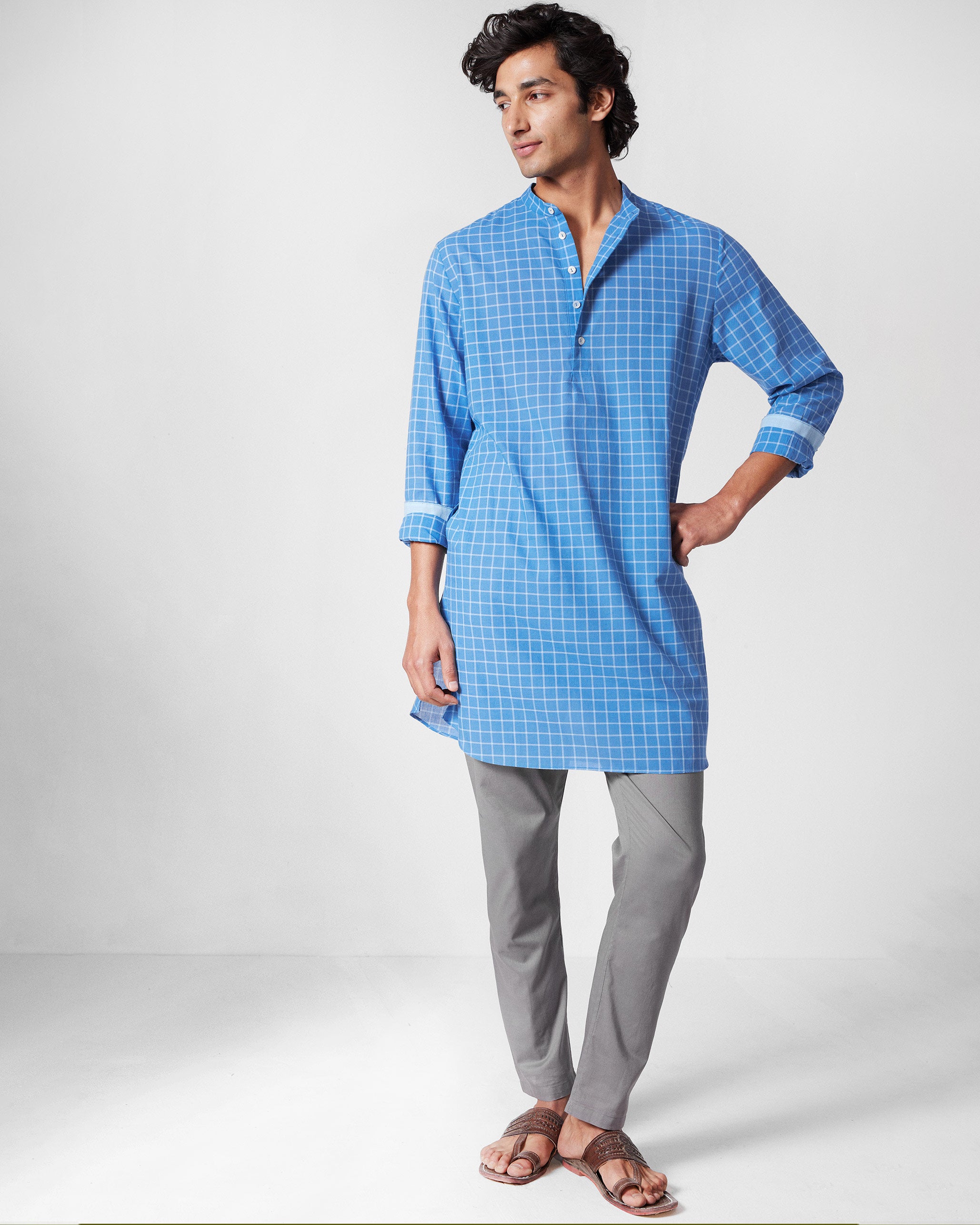 Nysa Kurta - Riverside Blue Checks