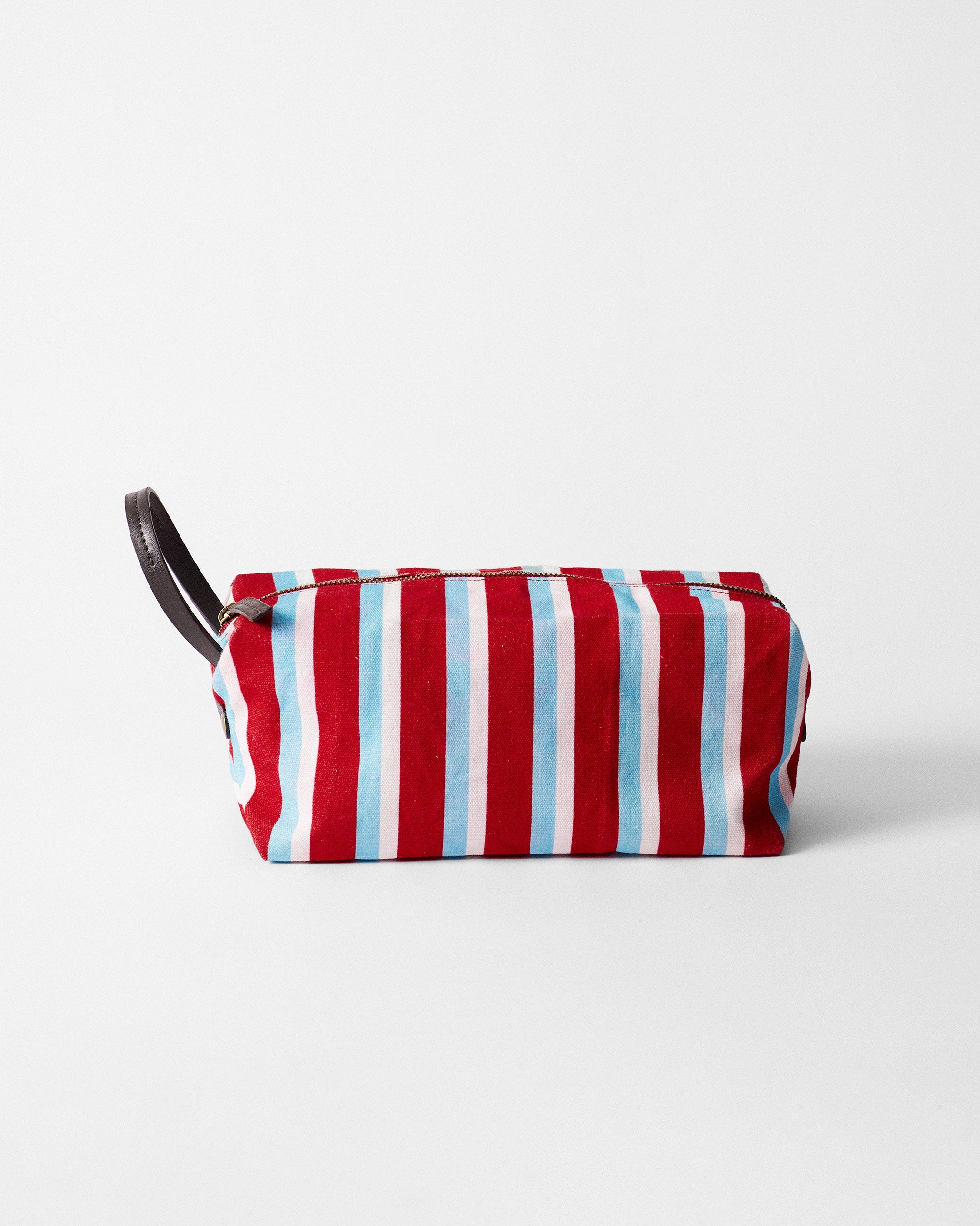 Shen Toilet Kit - Ice Blue & Red Stripes