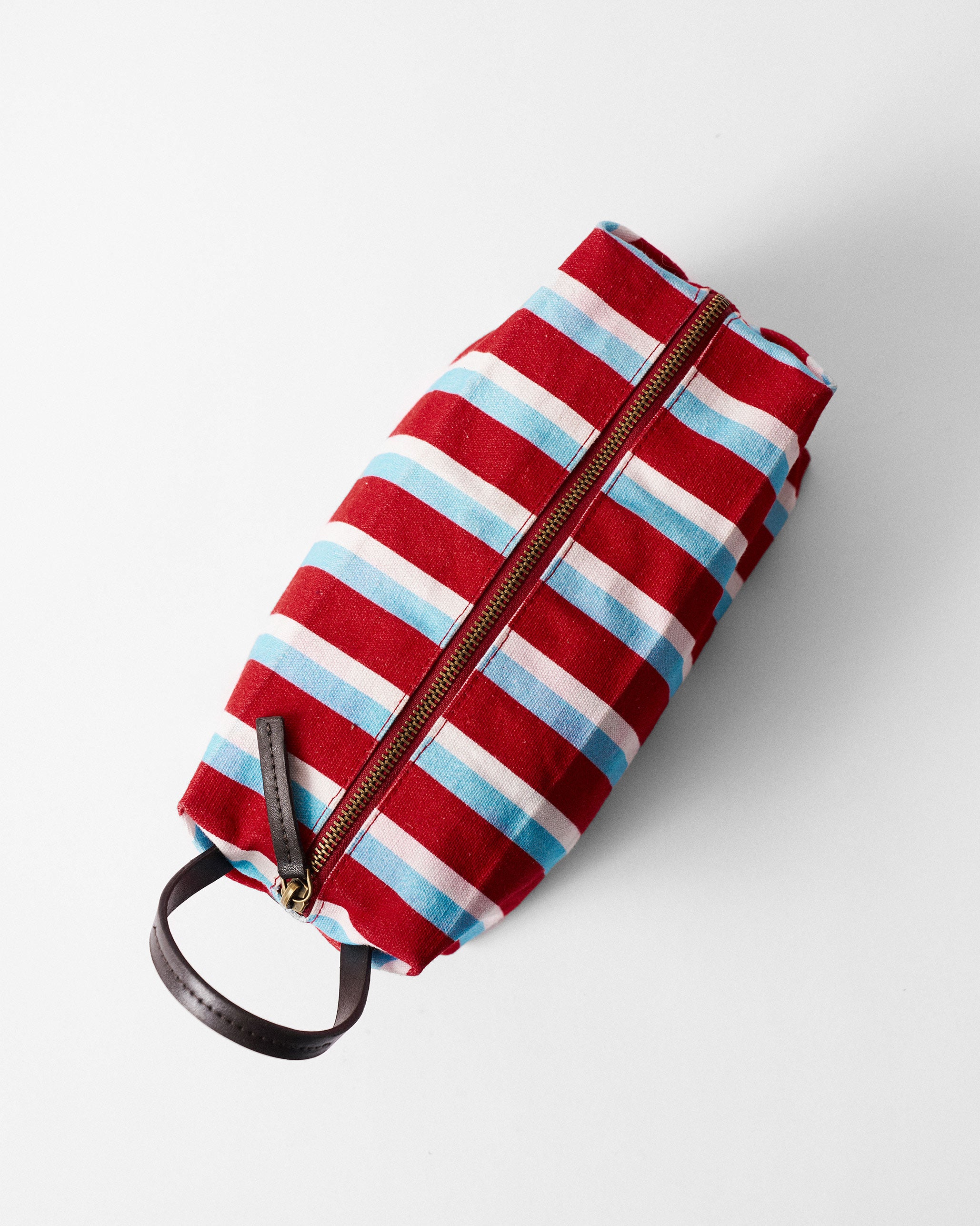 Shen Toilet Kit - Ice Blue & Red Stripes