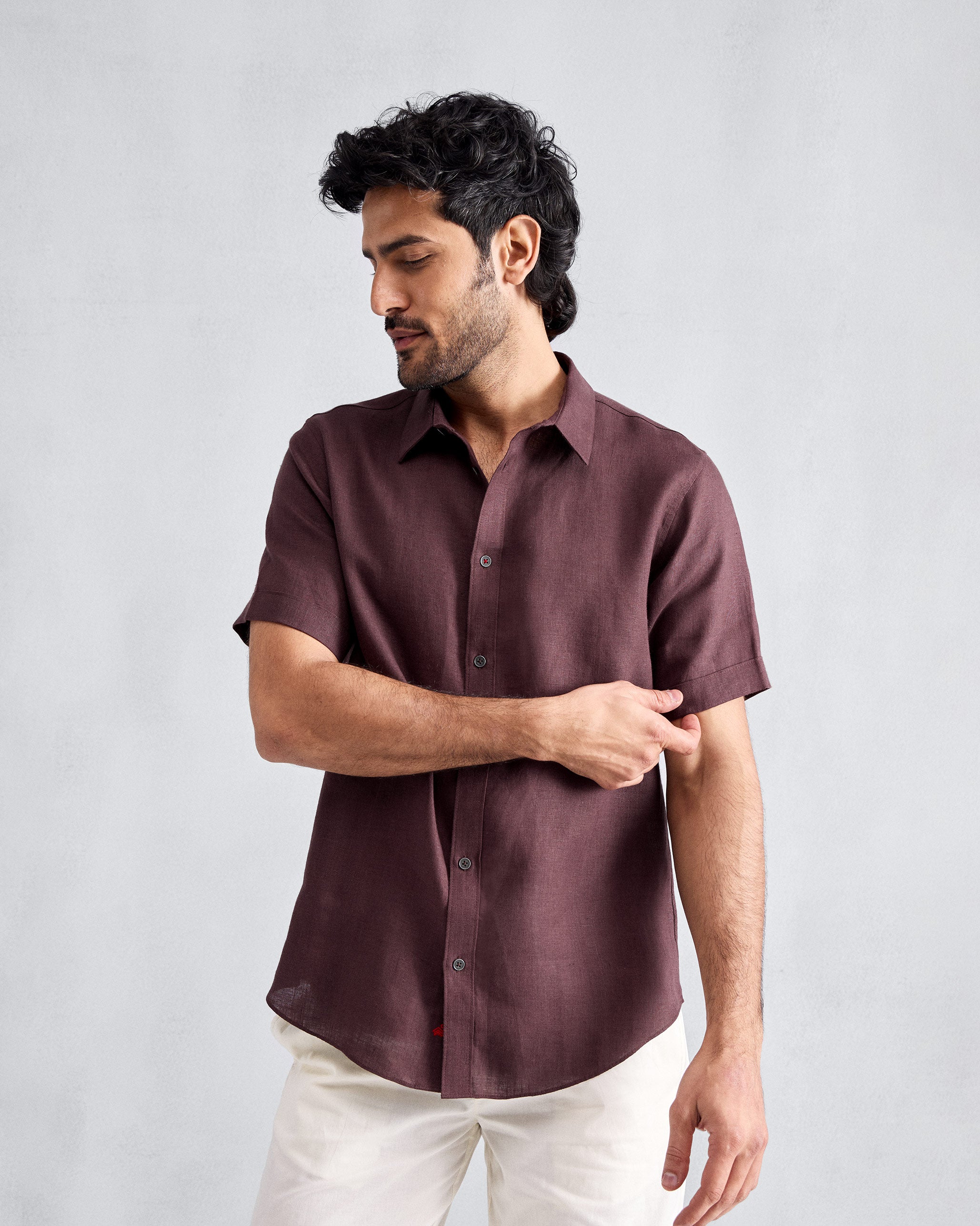 Half Sleeve Shirt - Chocolate Plum