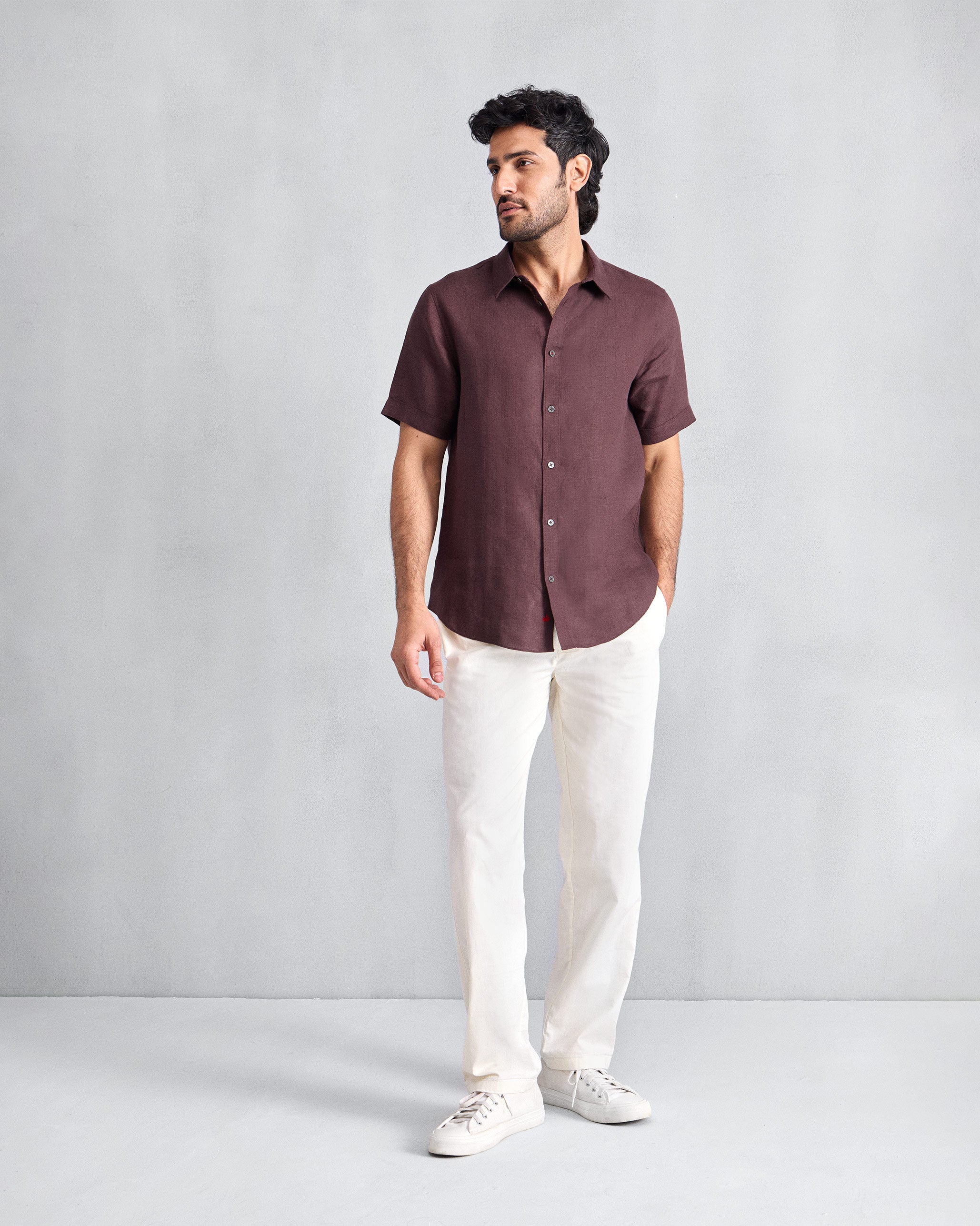 Half Sleeve Shirt - Chocolate Plum