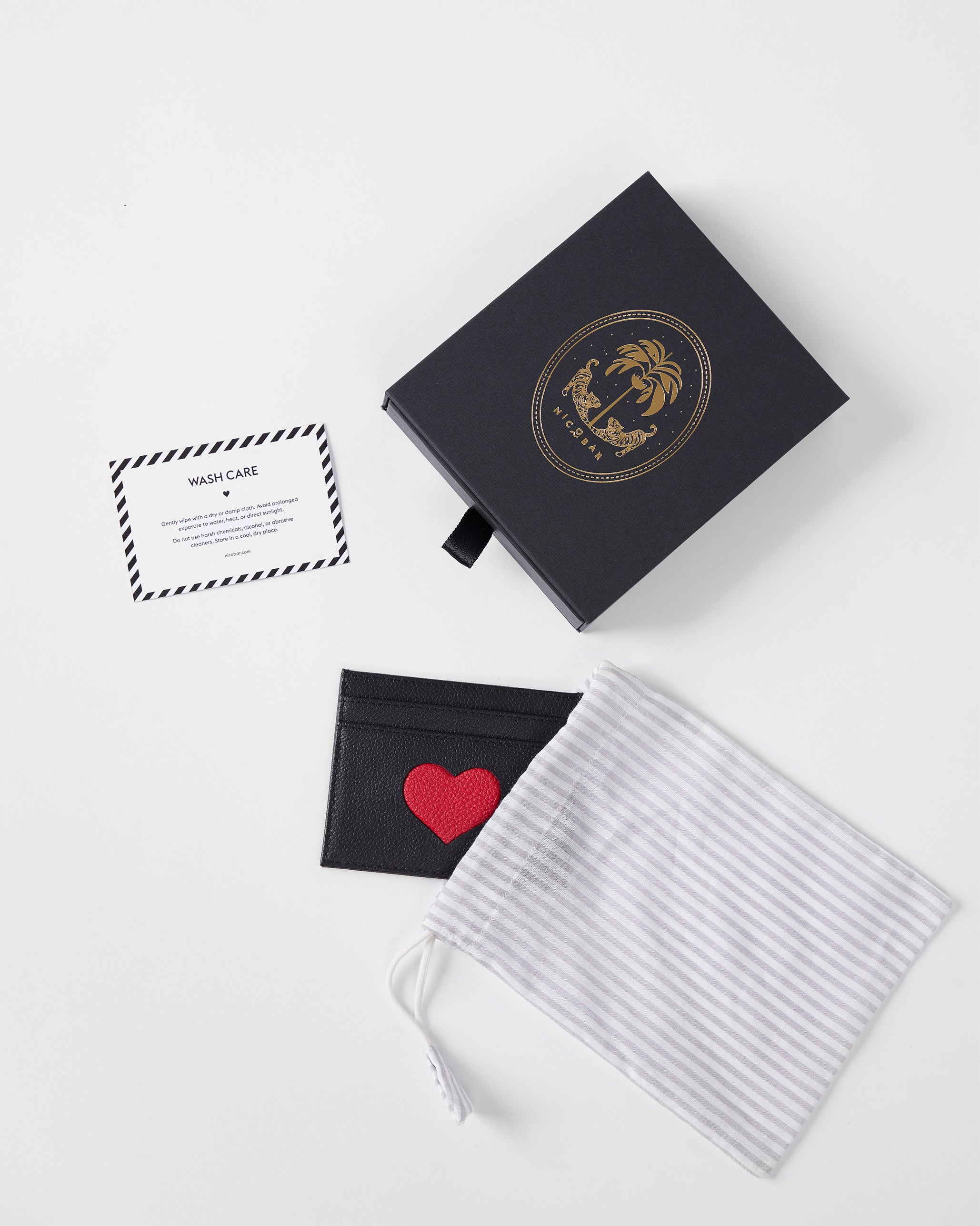 Everyday Heart Card Holder - Black & Red