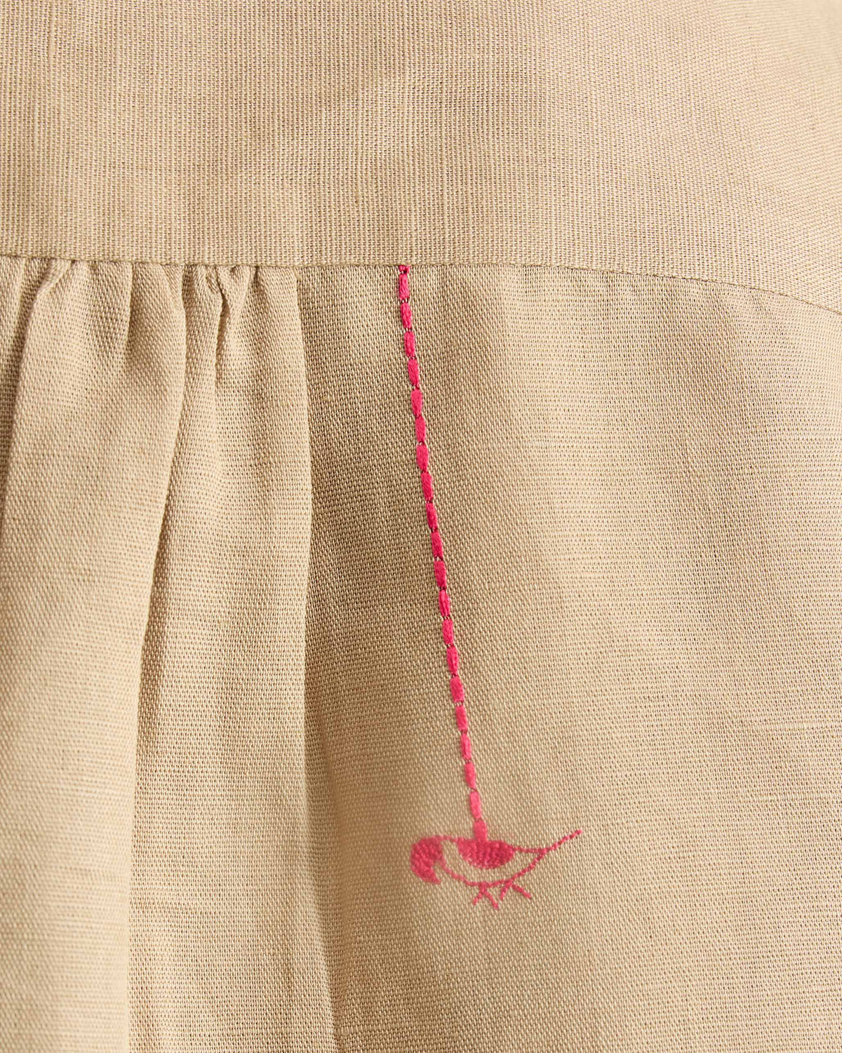 Mandarin Collar Top - Beige