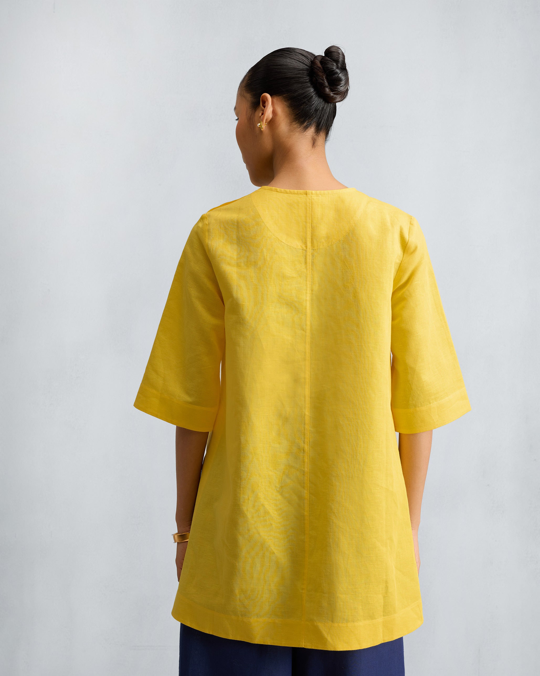 High Slit Top - Yellow