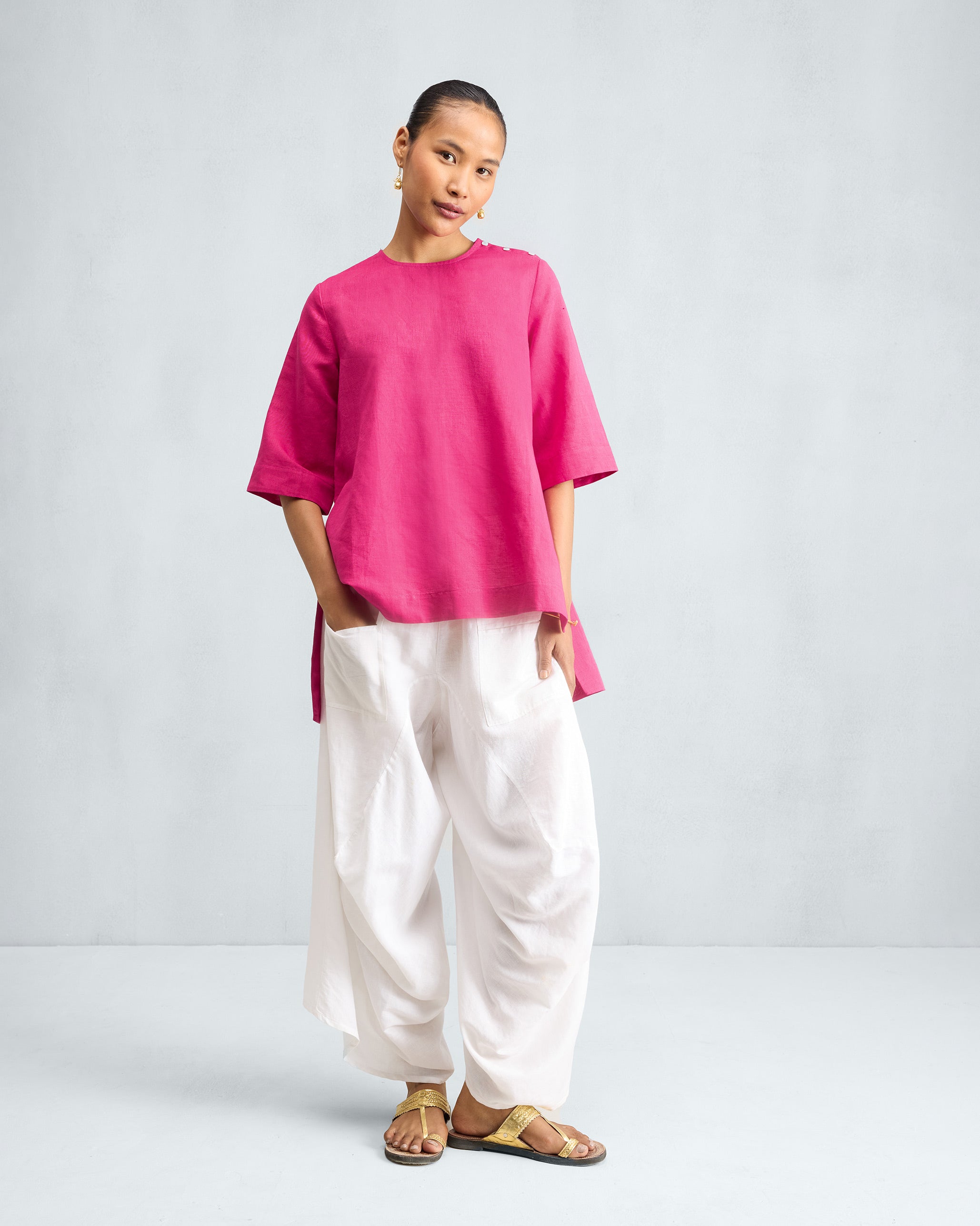 High Slit Top - Fuchsia