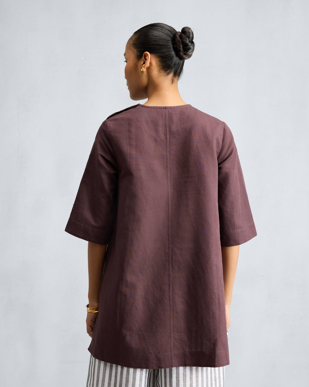 High Slit Top - Chocolate Plum