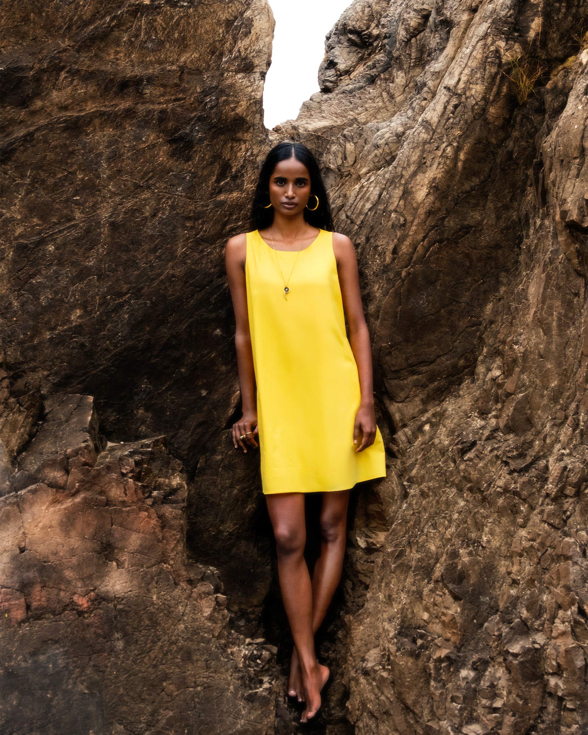 Short Racerback Dress - Yellow