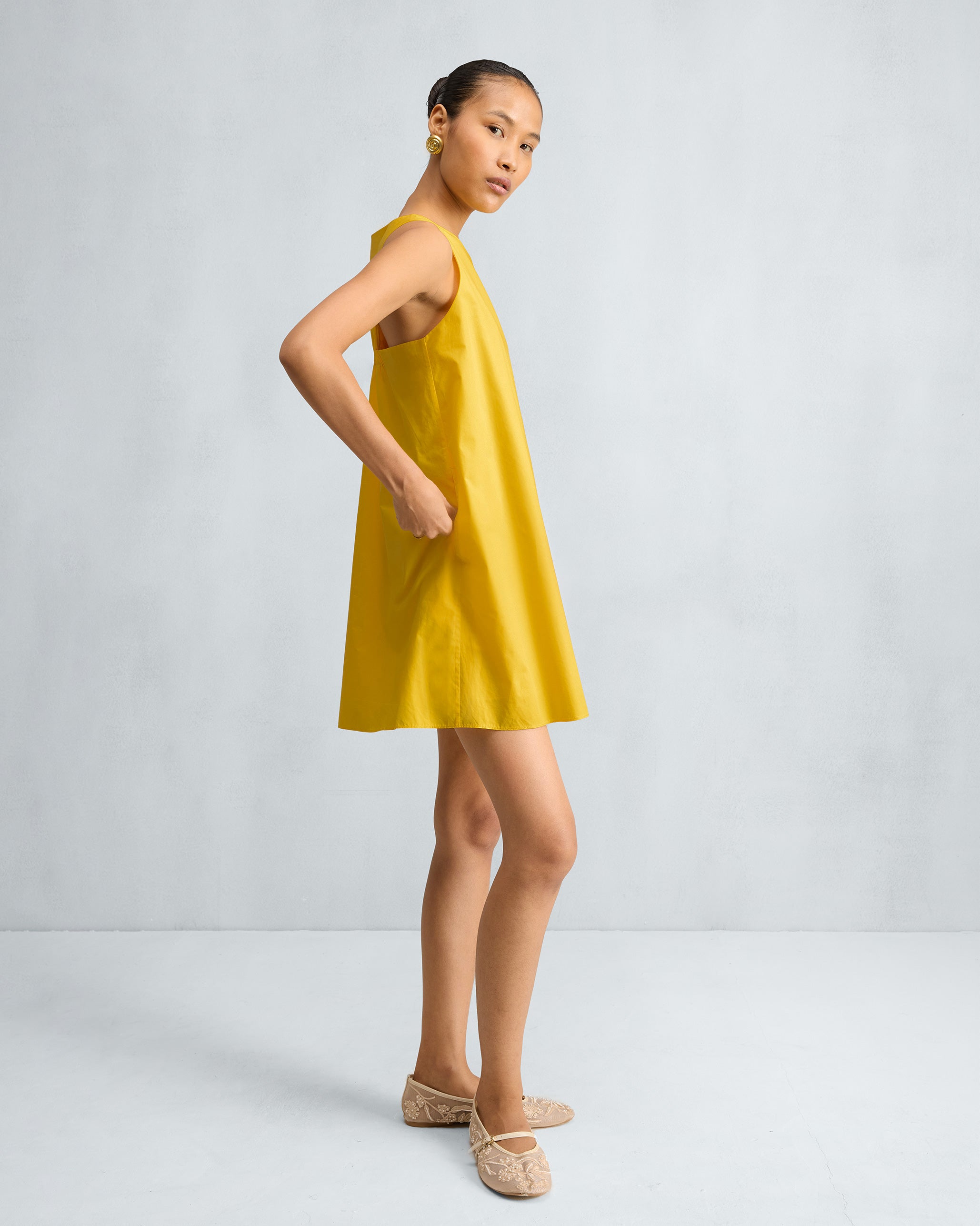 Short Racerback Dress - Yellow