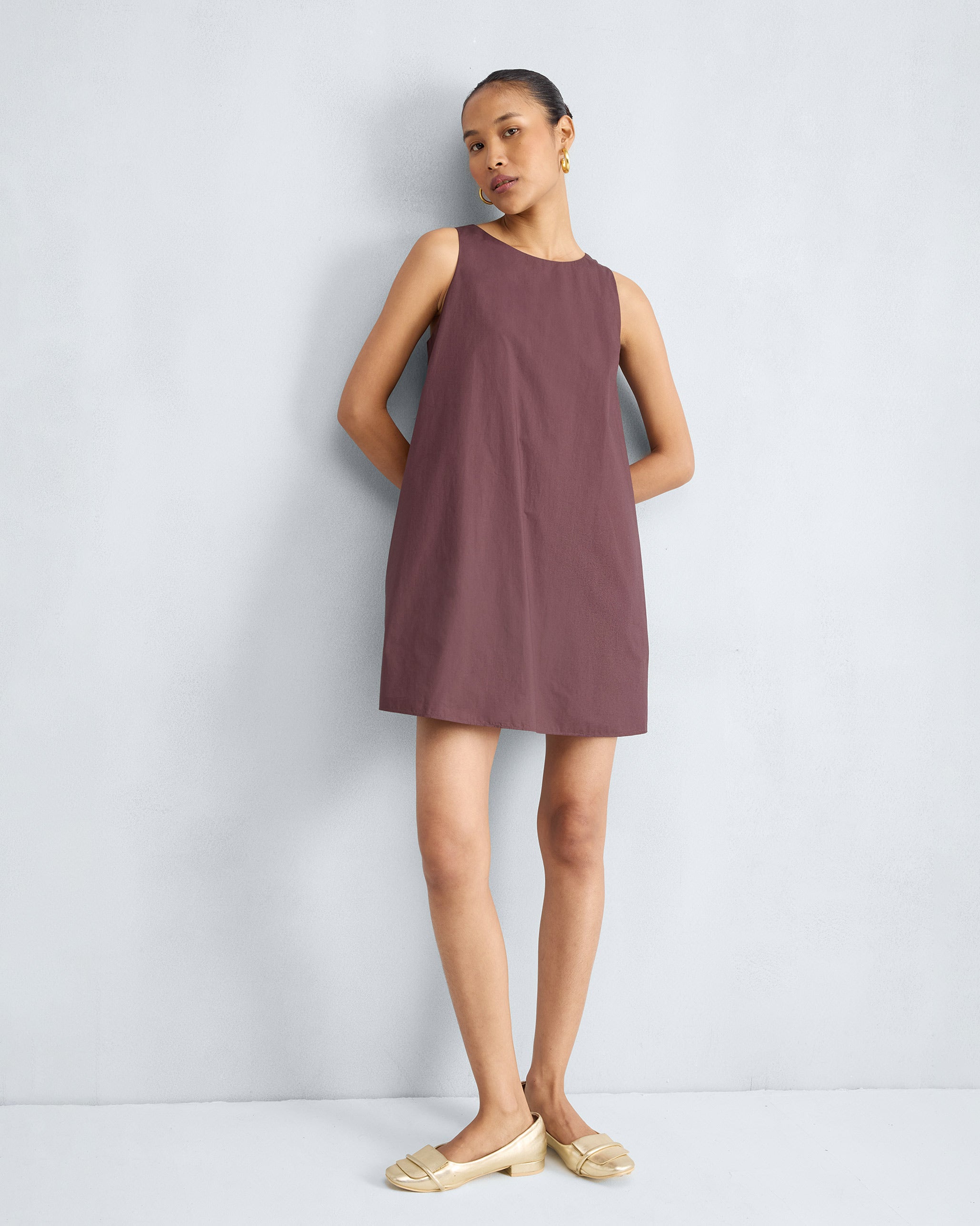 Short Racerback Dress - Chocolate Plum