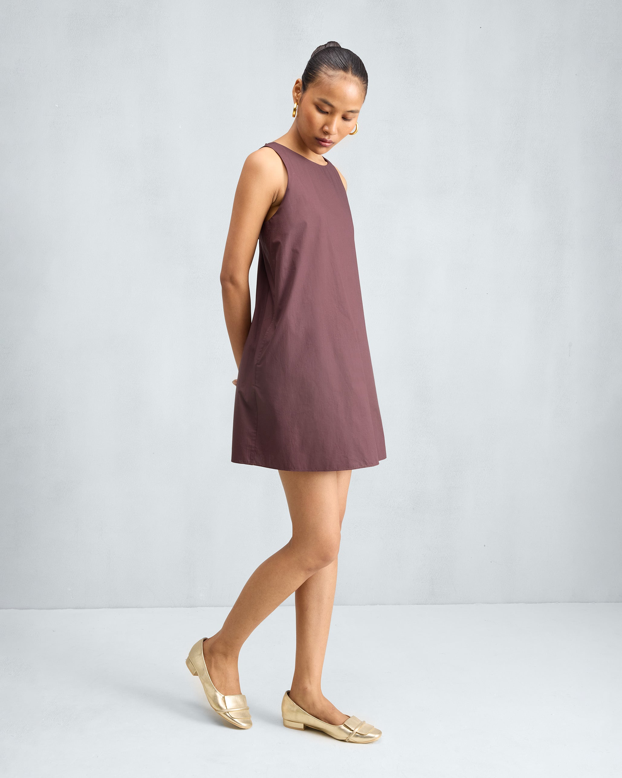 Short Racerback Dress - Chocolate Plum
