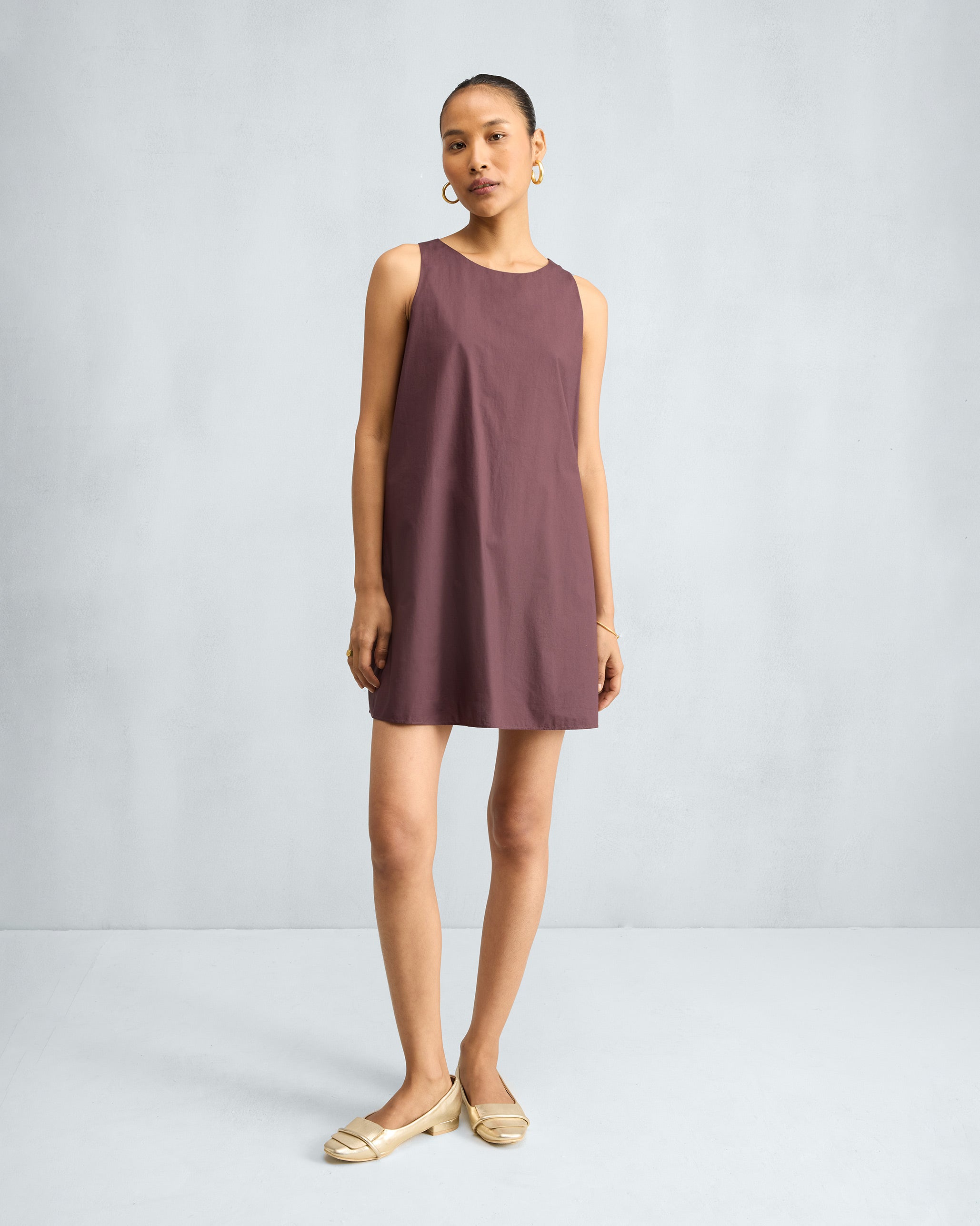 Short Racerback Dress - Chocolate Plum