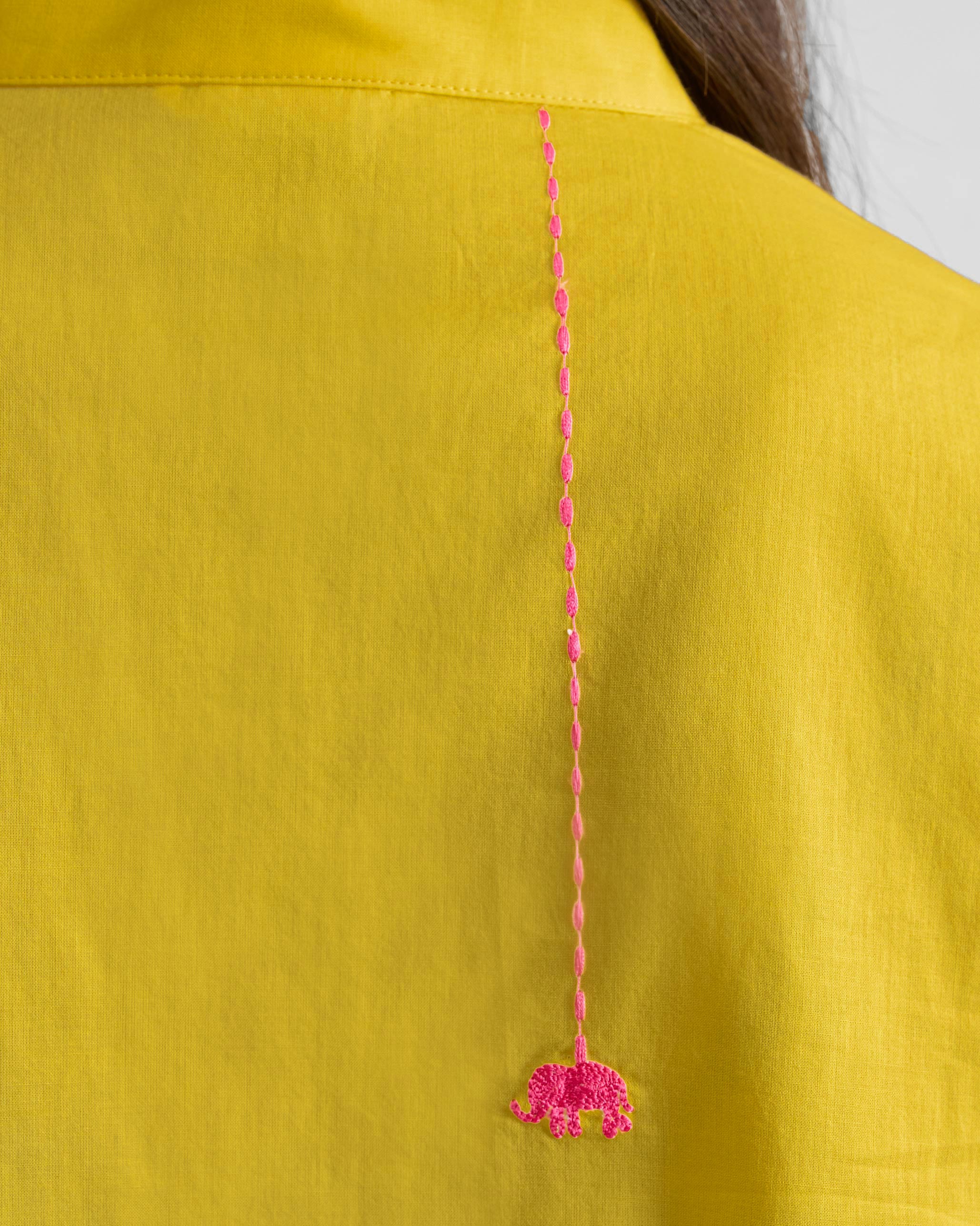 Basic Mid Length Kurta - Yellow