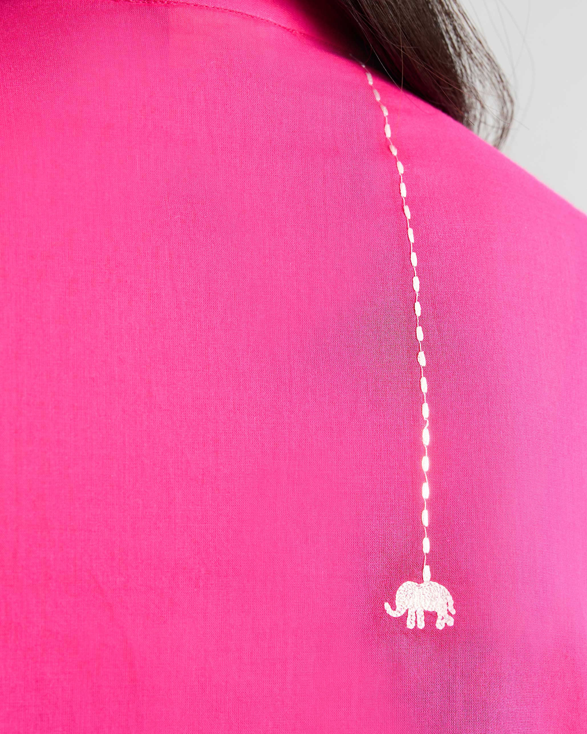 Basic Mid Length Kurta - Fuchsia
