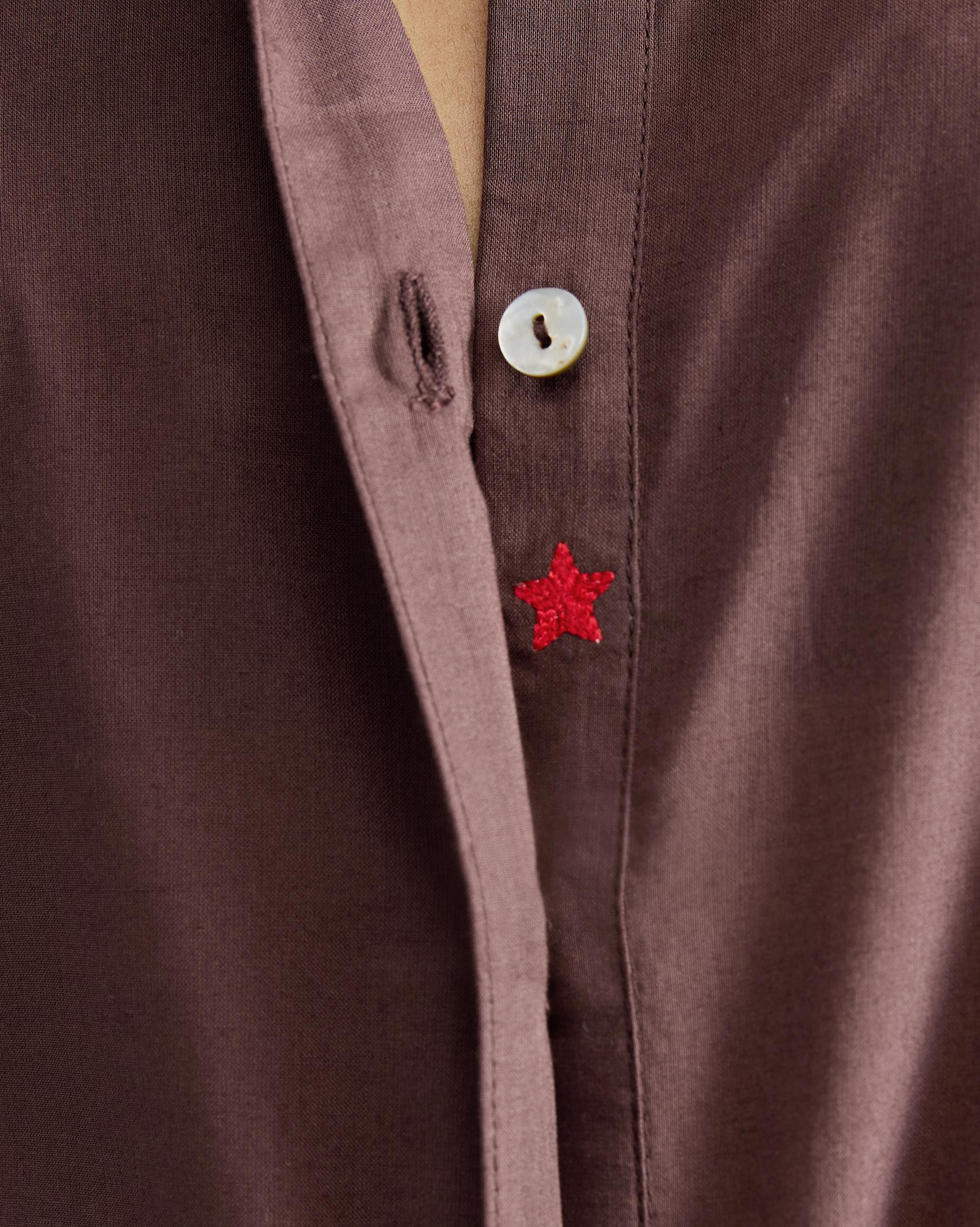 Basic Mid Length Kurta - Chocolate Plum