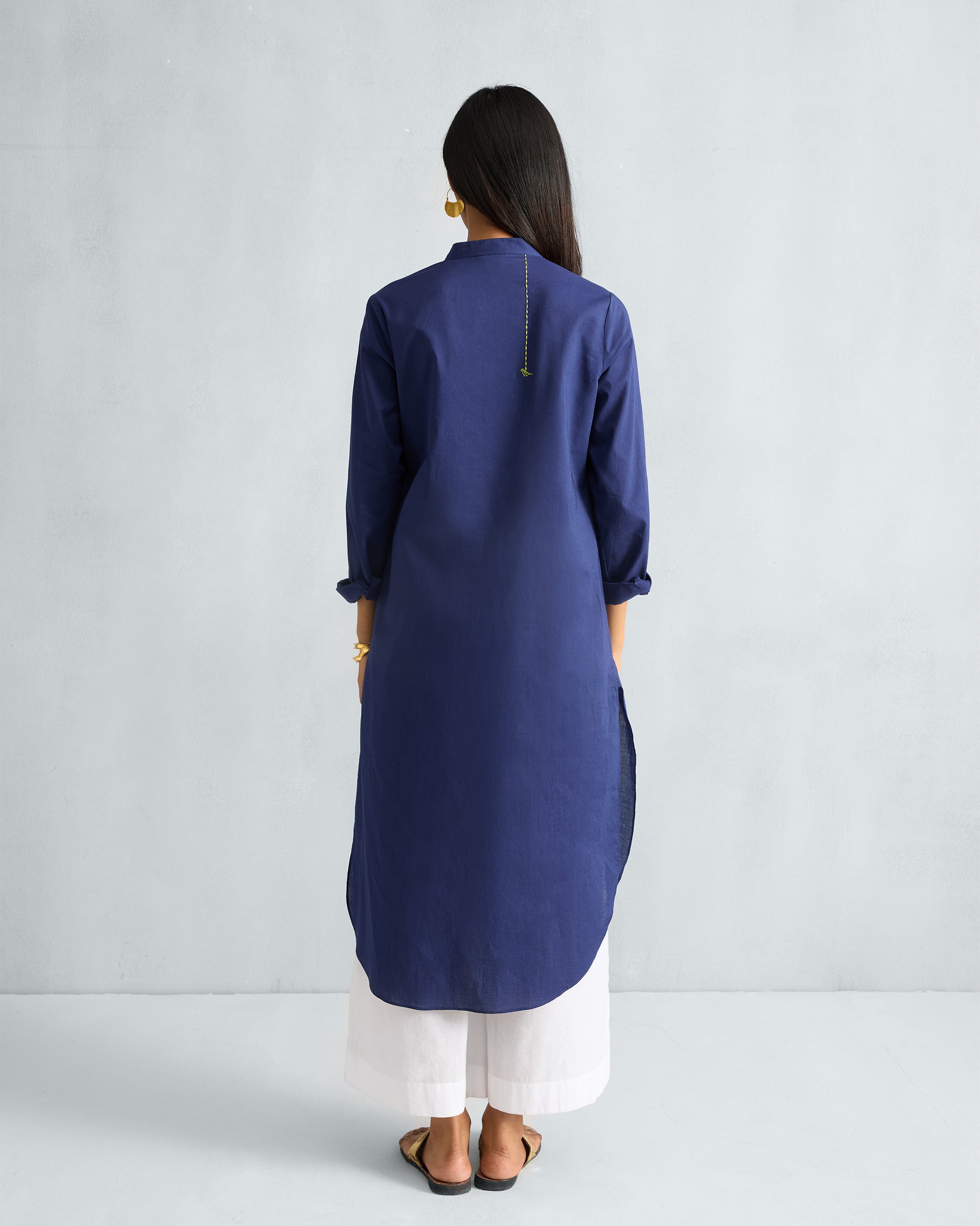 Basic Long Kurta - Ink Blue