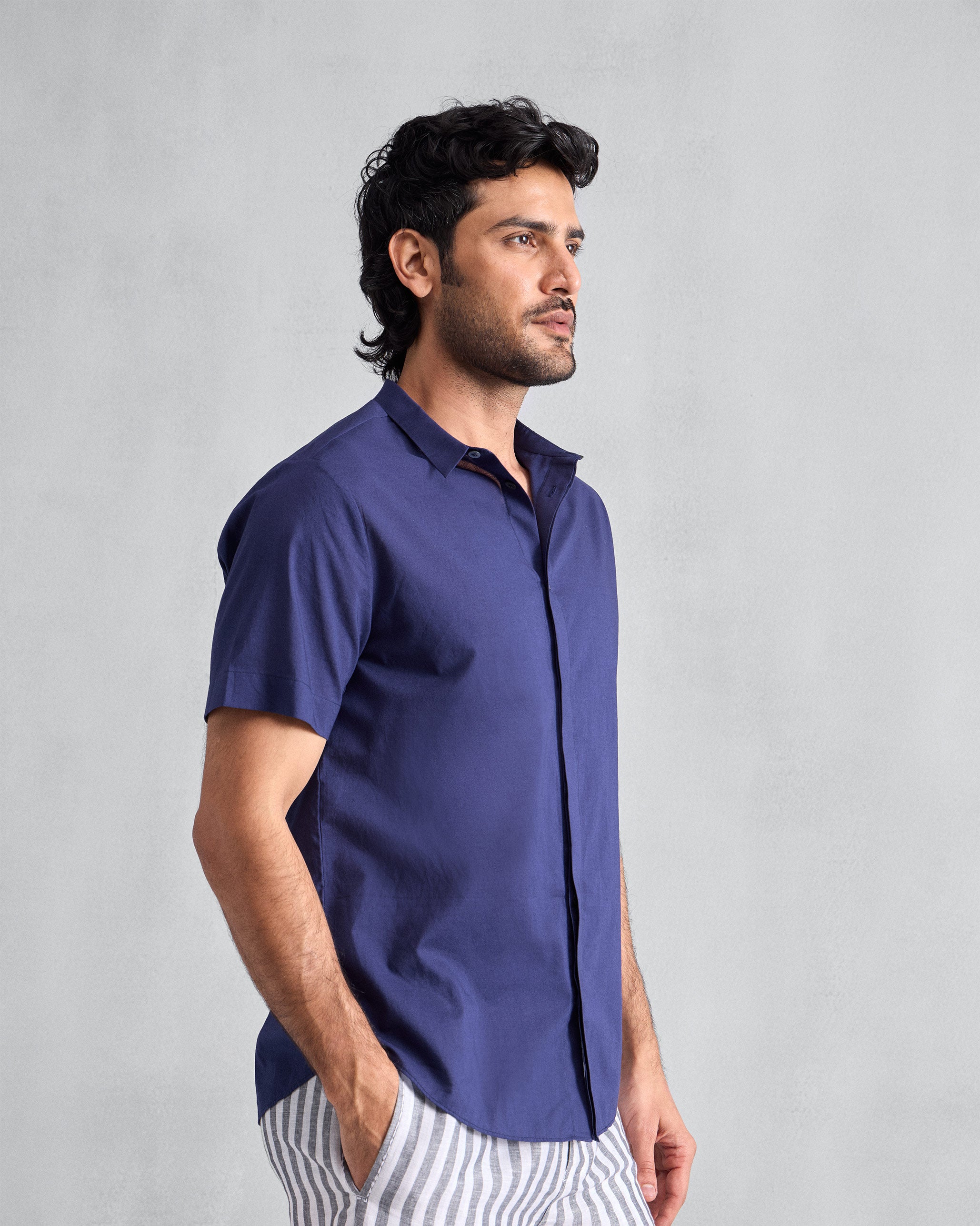 Riverine Shirt - Ink blue