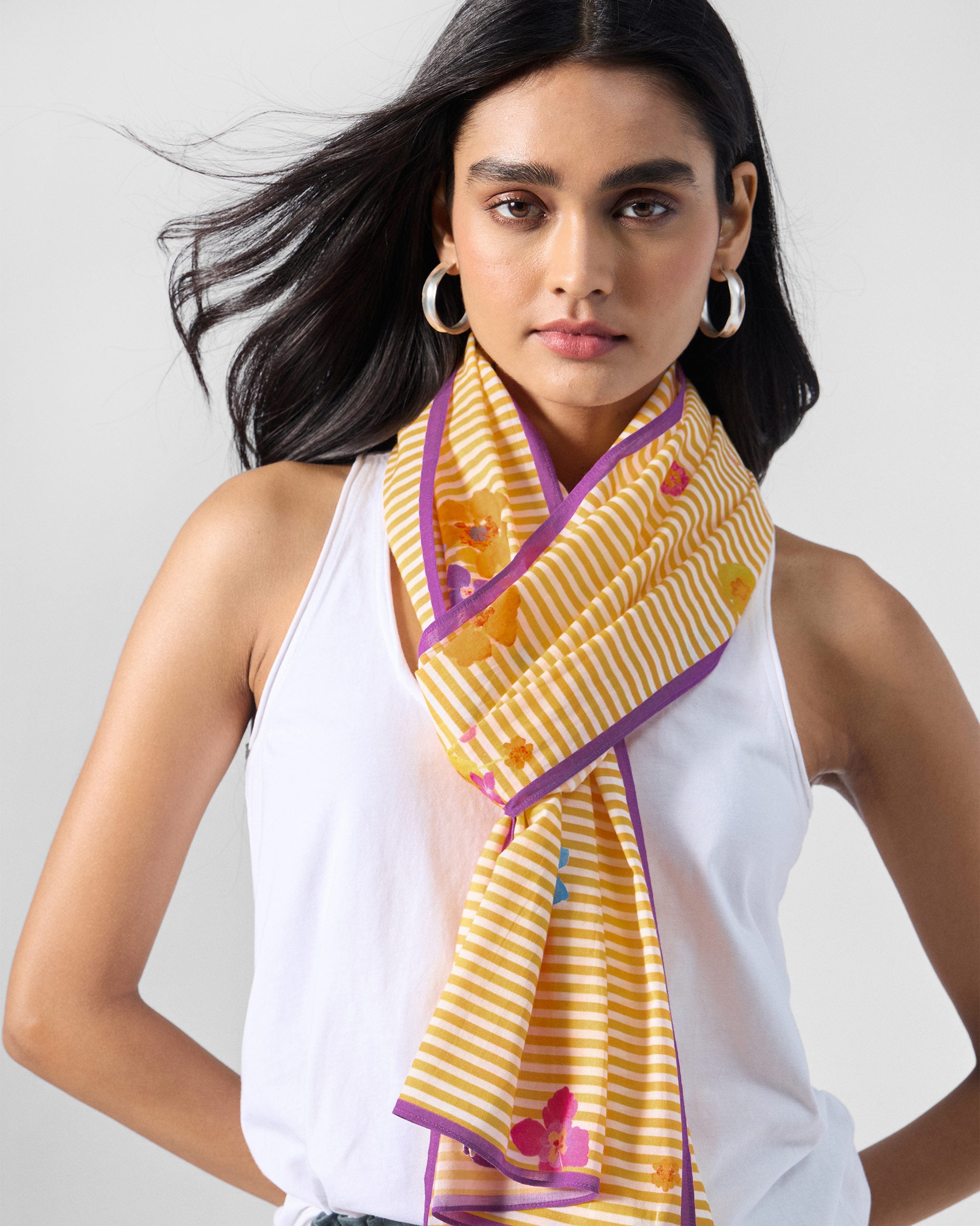 Basant Bloom Scarf - Yellow