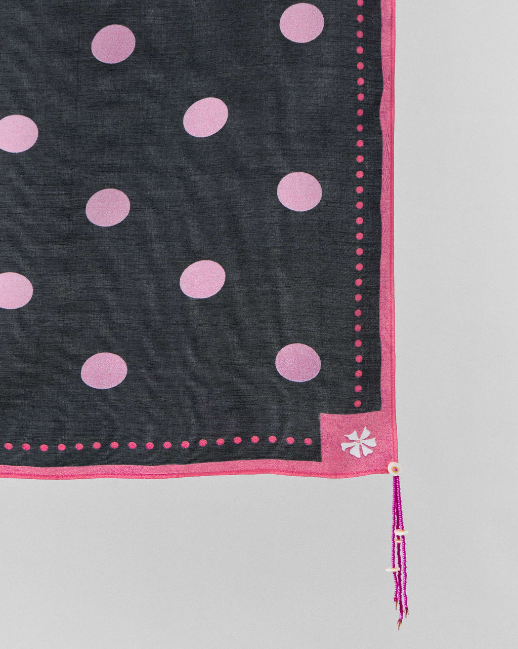 Polka Stamp Scarf - Charcoal & Pink – Nicobar