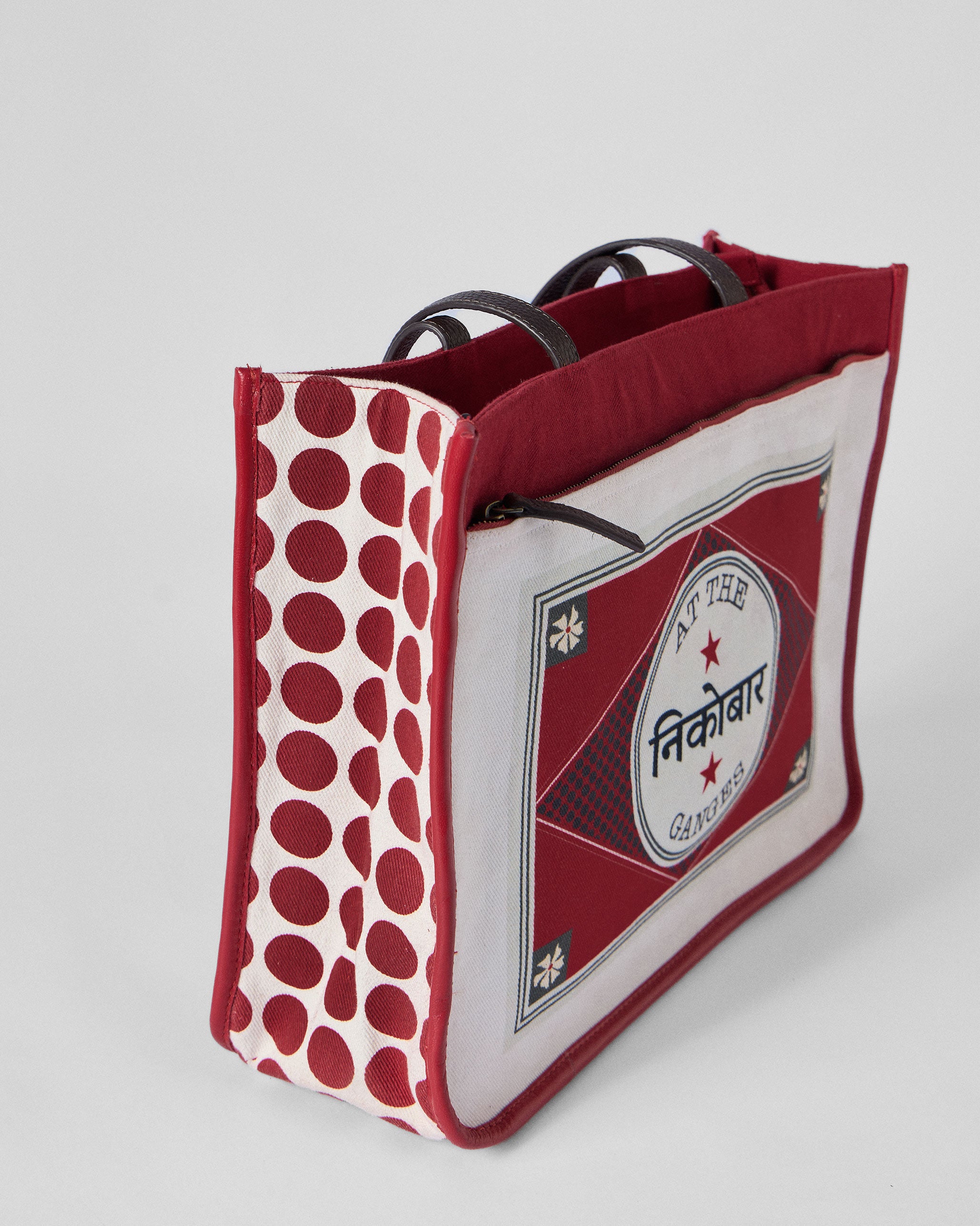 Ganges Tote - Ivory & Red