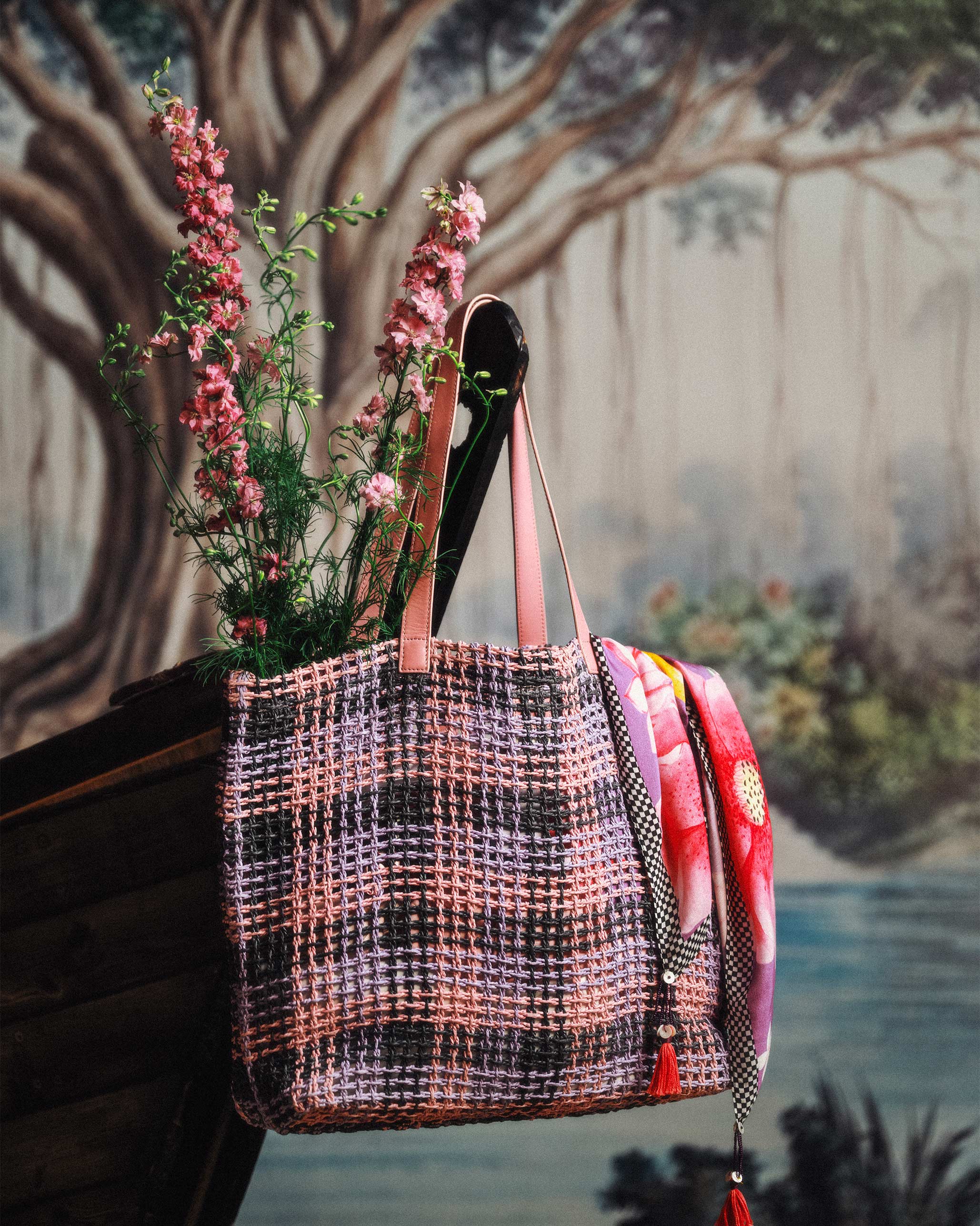 Raffle Woven Tote - Multicolor