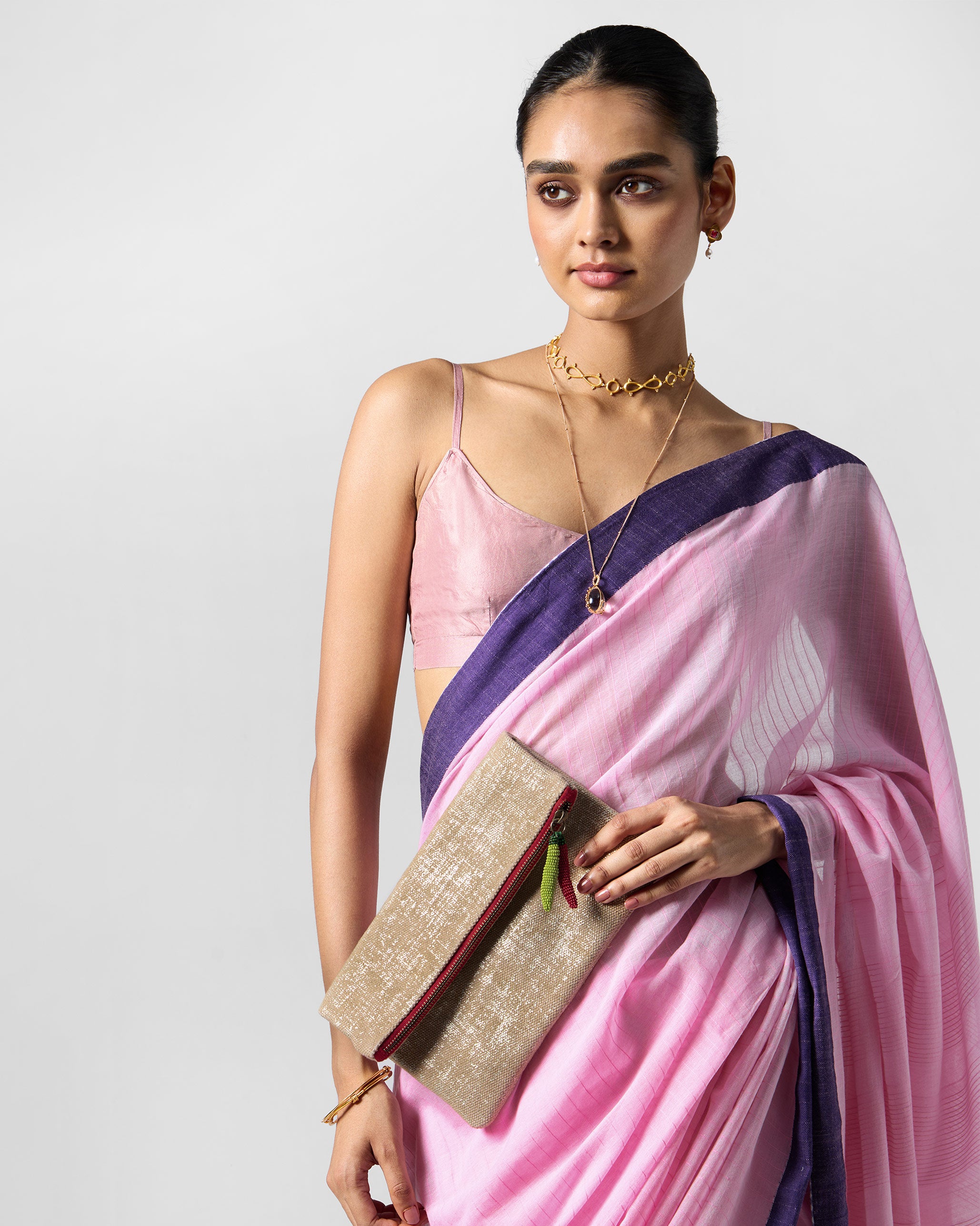 Fold Over Clutch - Silver