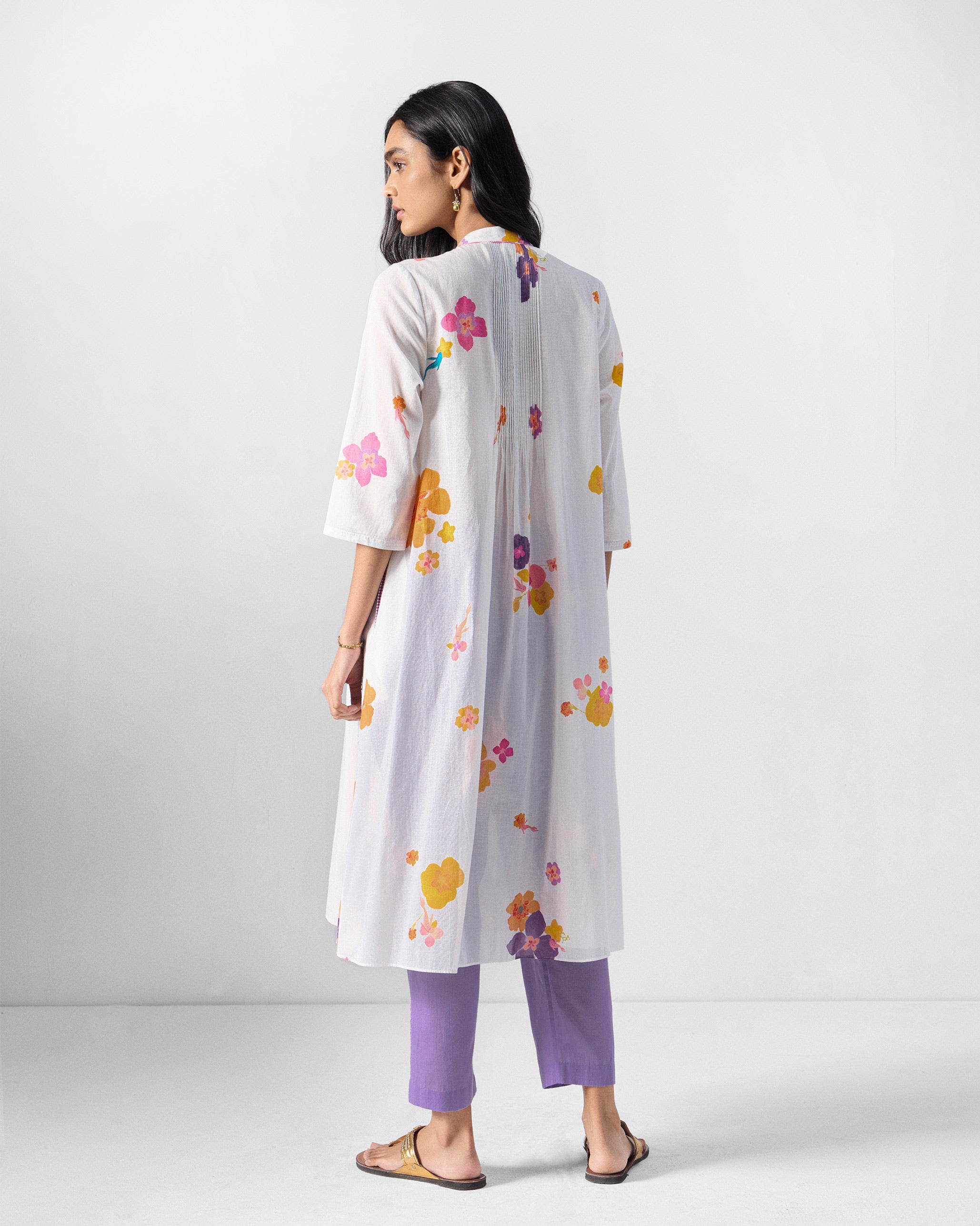 Mirage Kurta - Ivory & Pink Printed