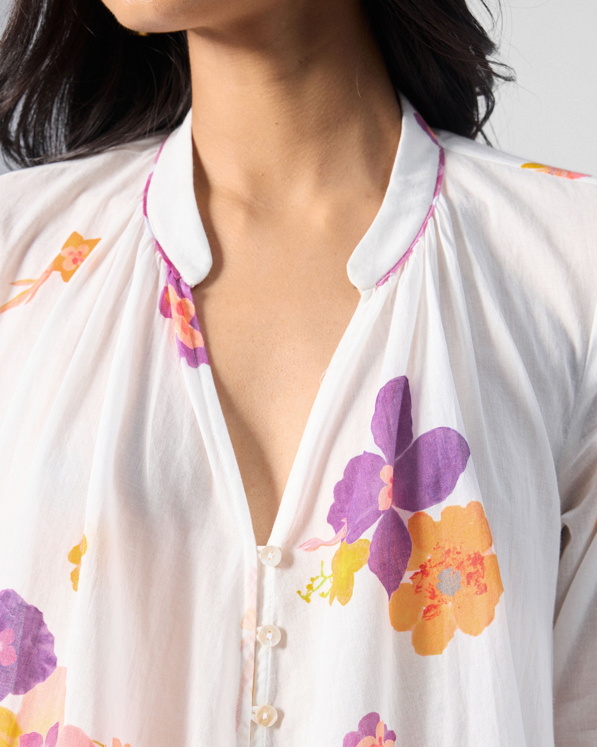 Mirage Kurta - Ivory & Pink Printed