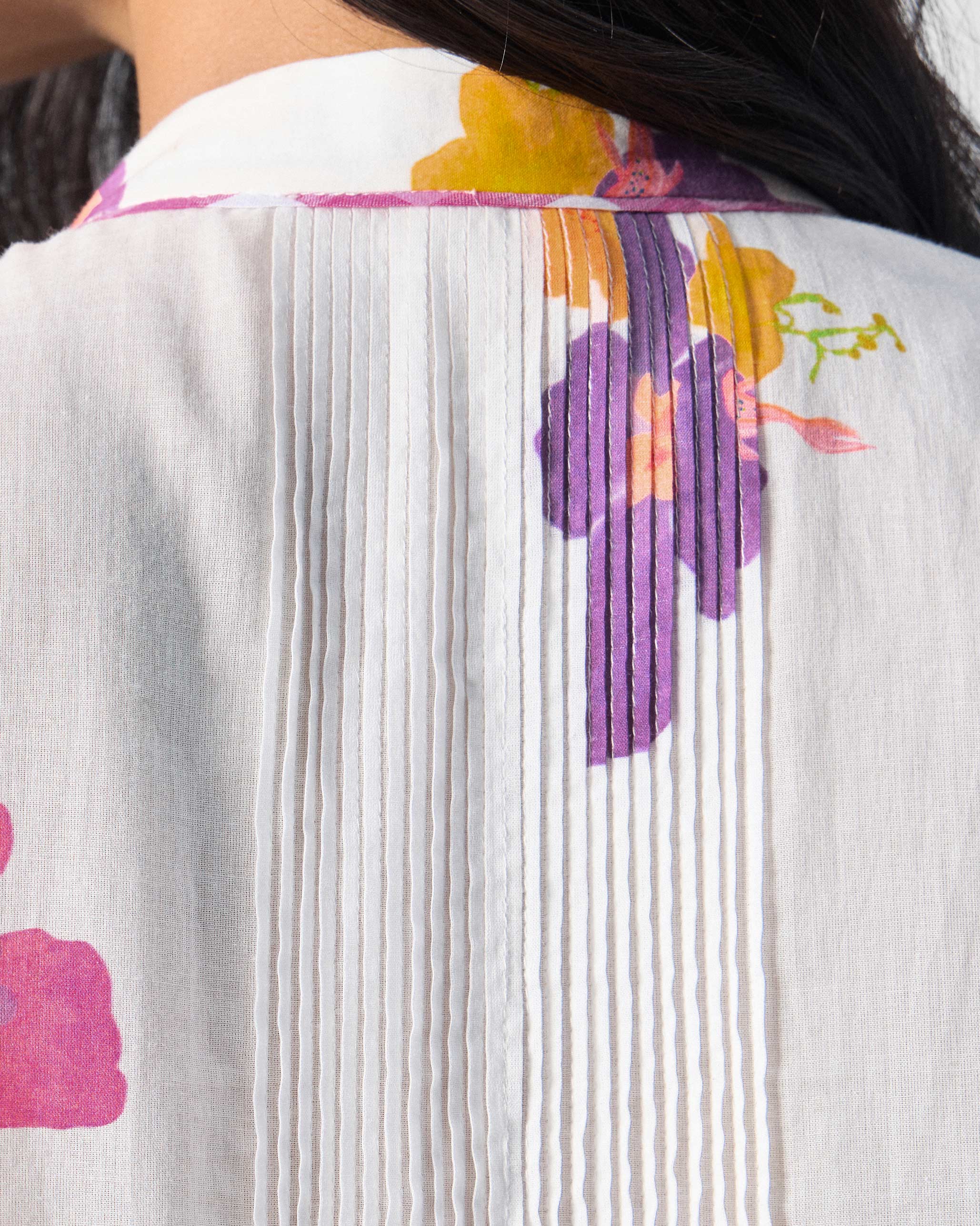Mirage Kurta - Ivory & Pink Printed