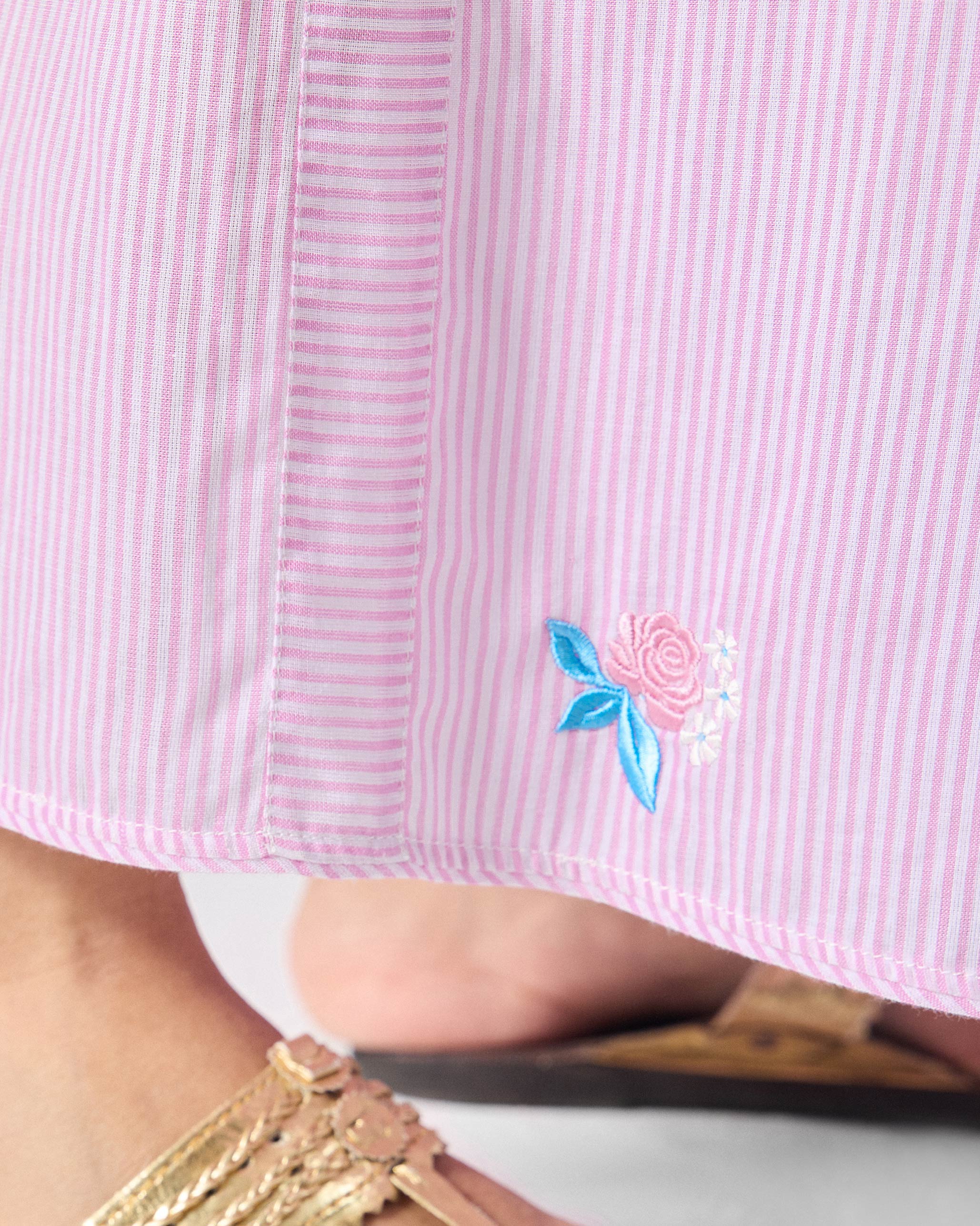 Ceylon Pants - Pink & White Stripes