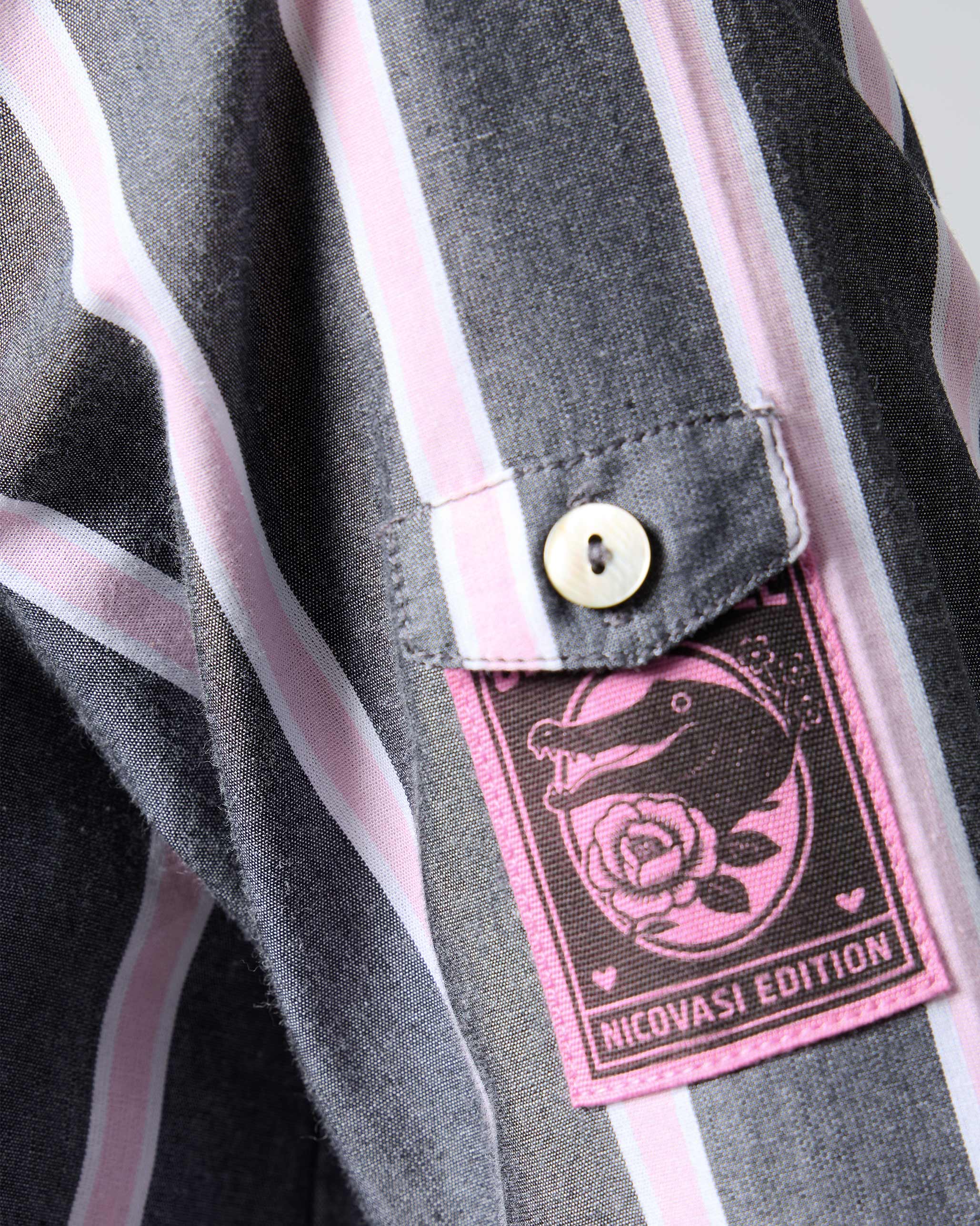 Trench Shirt - Charcoal & Pink Stripes