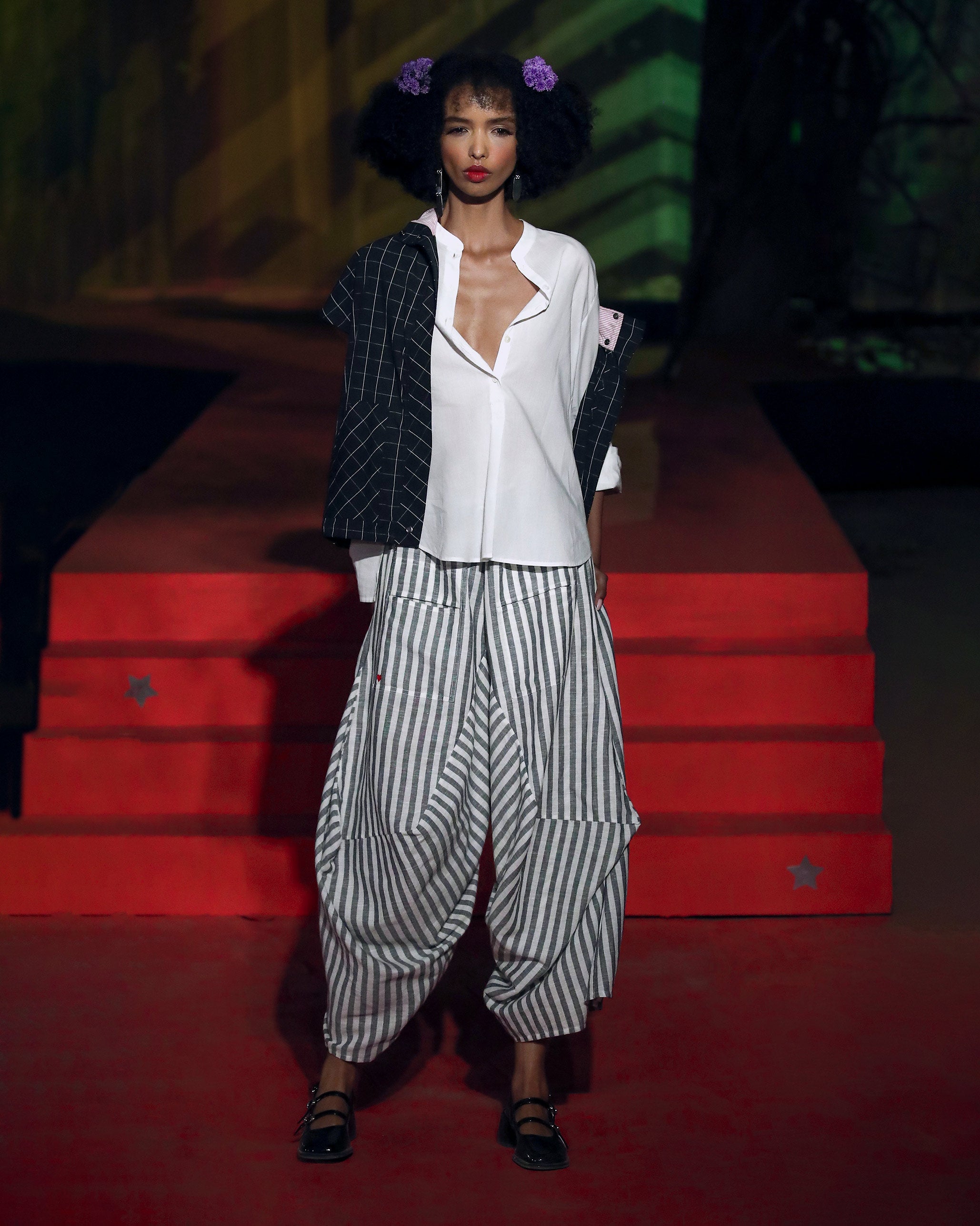 Renai Top - Black & White Checks