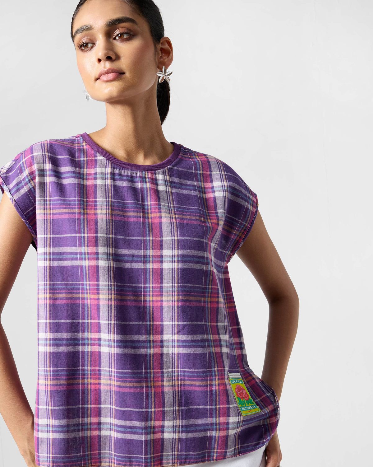 Flow Reversible Top - Purple Checks