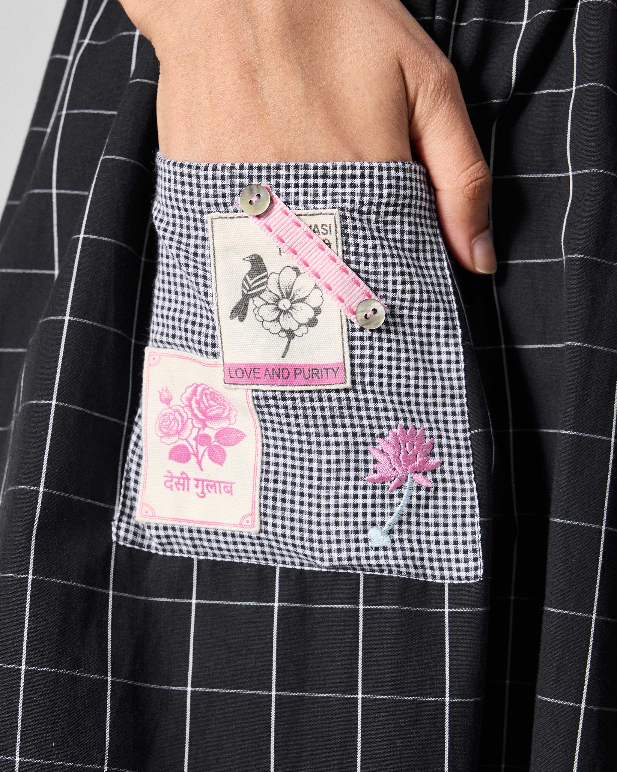 Jambiani Skirt - Black & White Checks