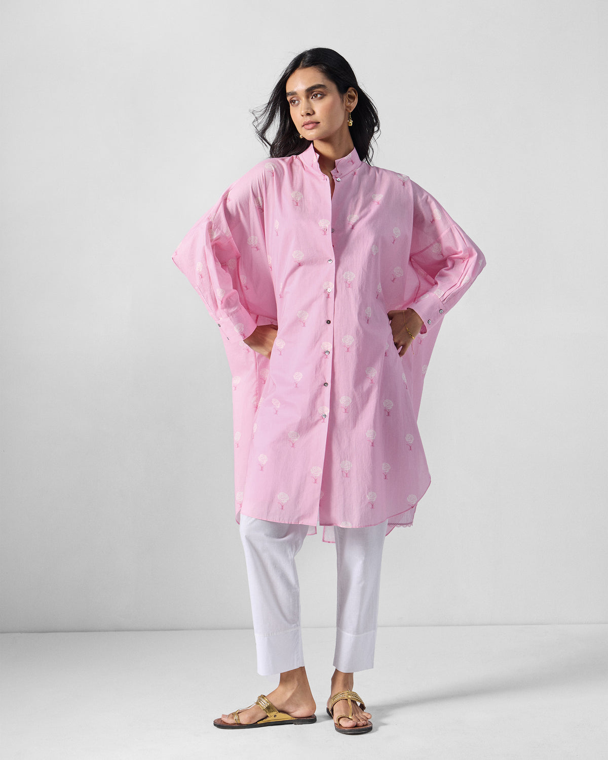 Raha Tunic - Printed Organic Cotton Voile Relaxed Fit