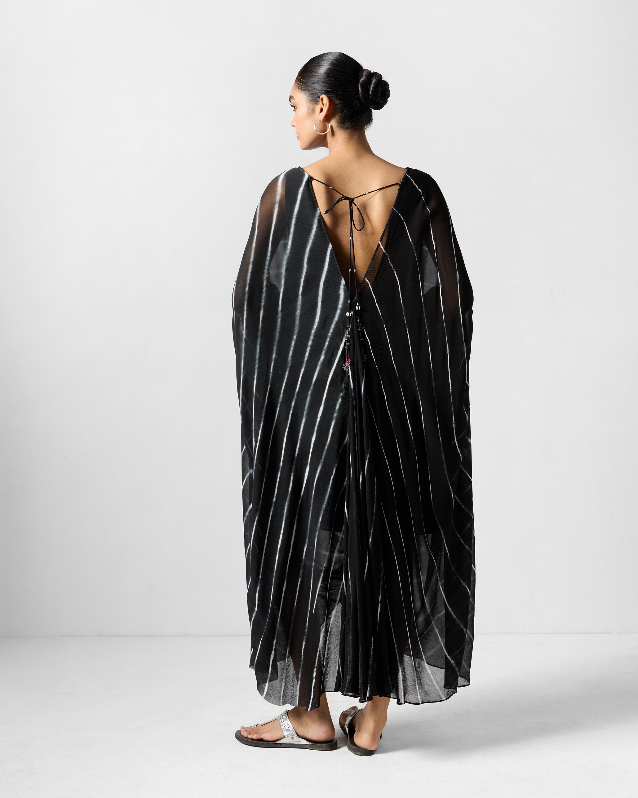 Isla Kaftan - Black & White Stripes