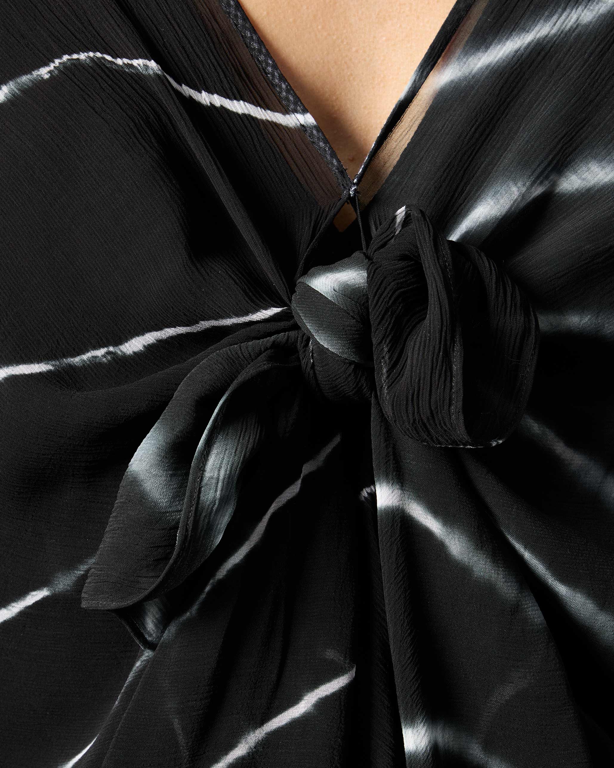 Isla Kaftan - Black & White Stripes