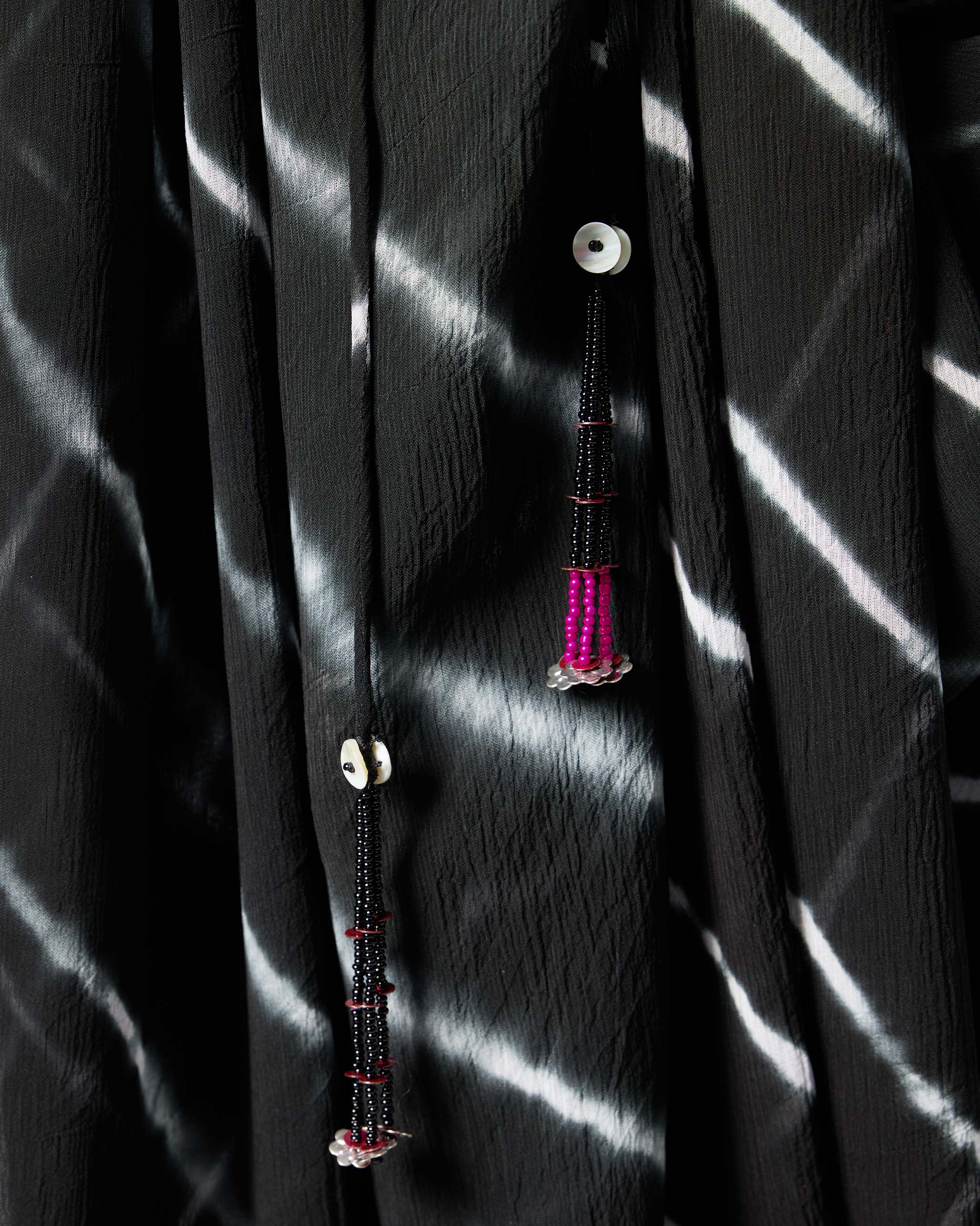 Isla Kaftan - Black & White Stripes