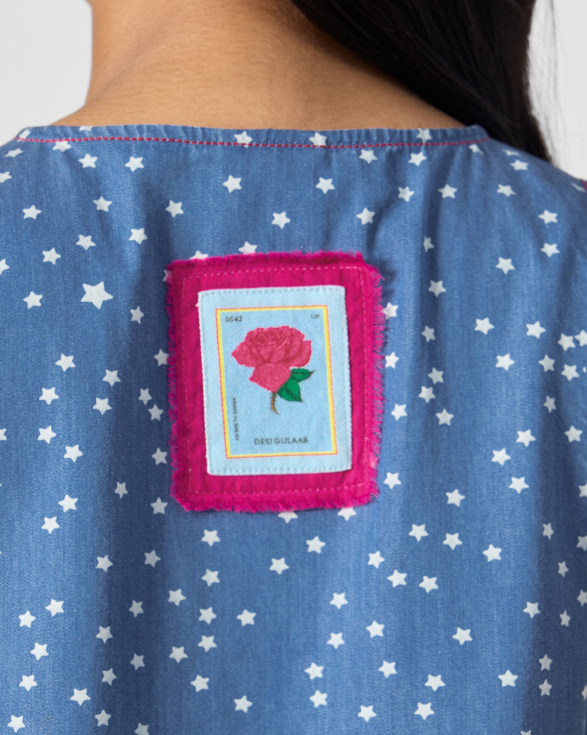 Ebb Dress - Blue & White Printed