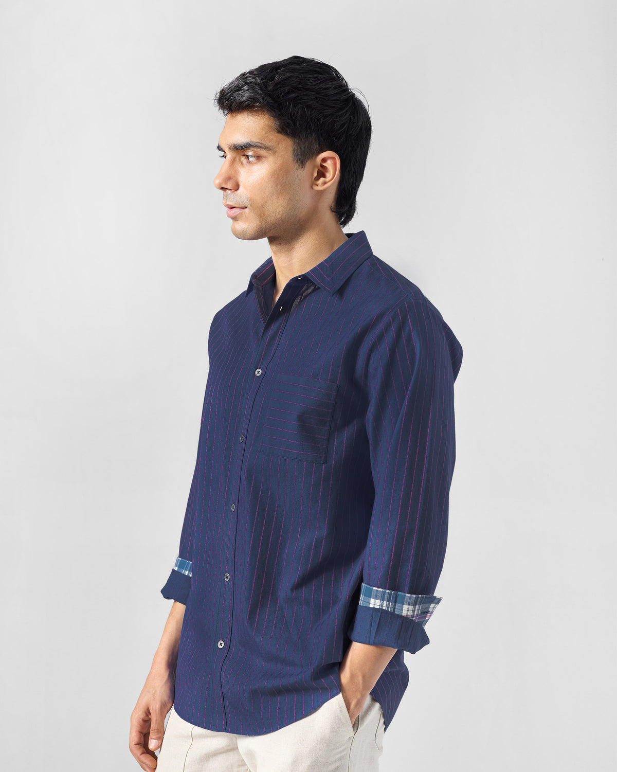 Flow Shirt - Striped Yarn-Dyed Cotton Tailored Fit